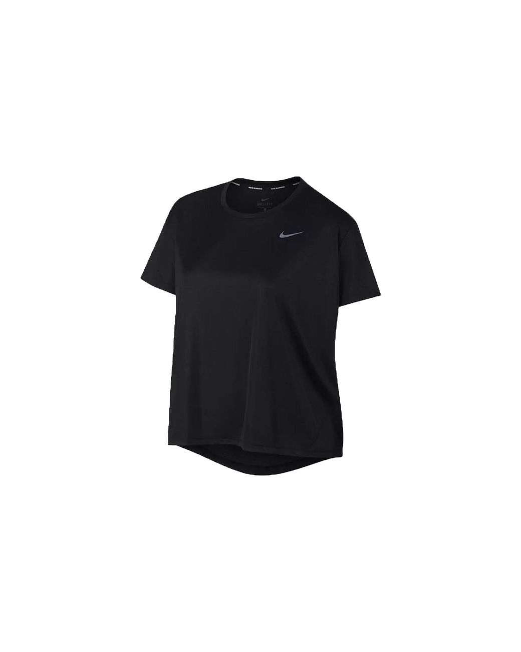 Nike Black Miler Short-Sleeve Running Top Av7922 010"