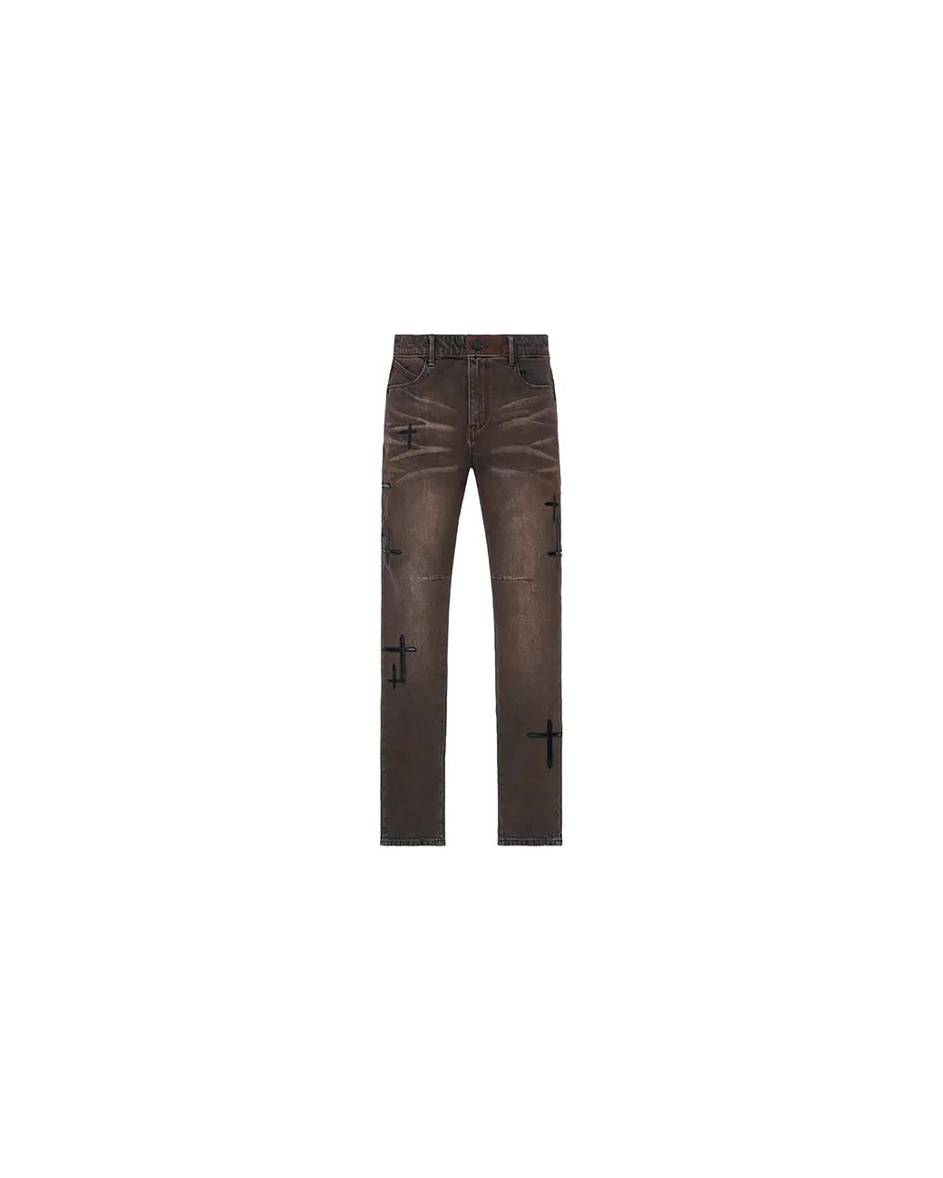 RTA Black Bryant Skinny Jeans "Mocha Drift Cross Patch" Mexod1214 J1205Mcdcp" for men