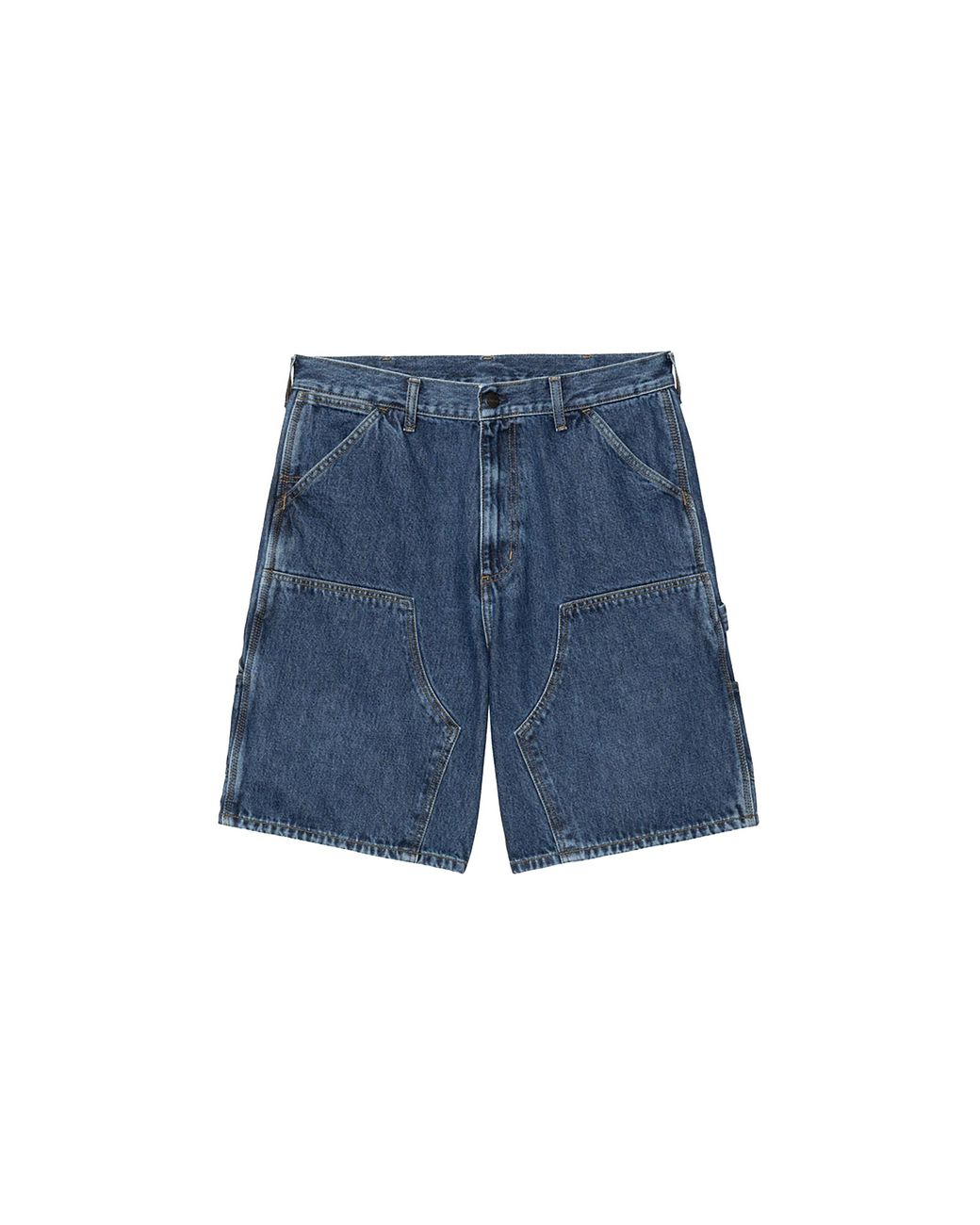 Carhartt Blue Double Knee Shorts Stone Washed" I034867 01 06" for men