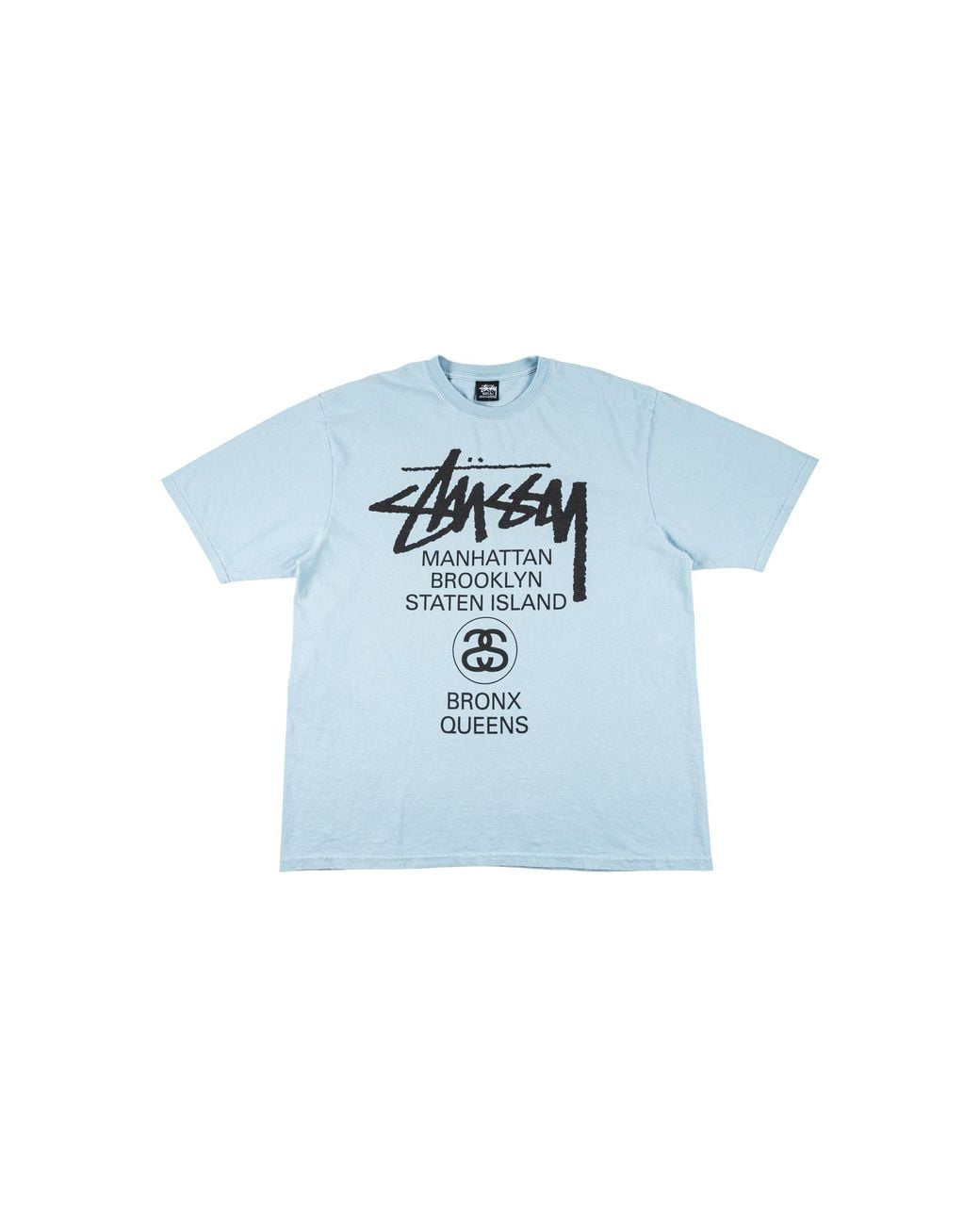 Stussy Blue New York Chapter World Tour Crew "Sky" Stus570" for men