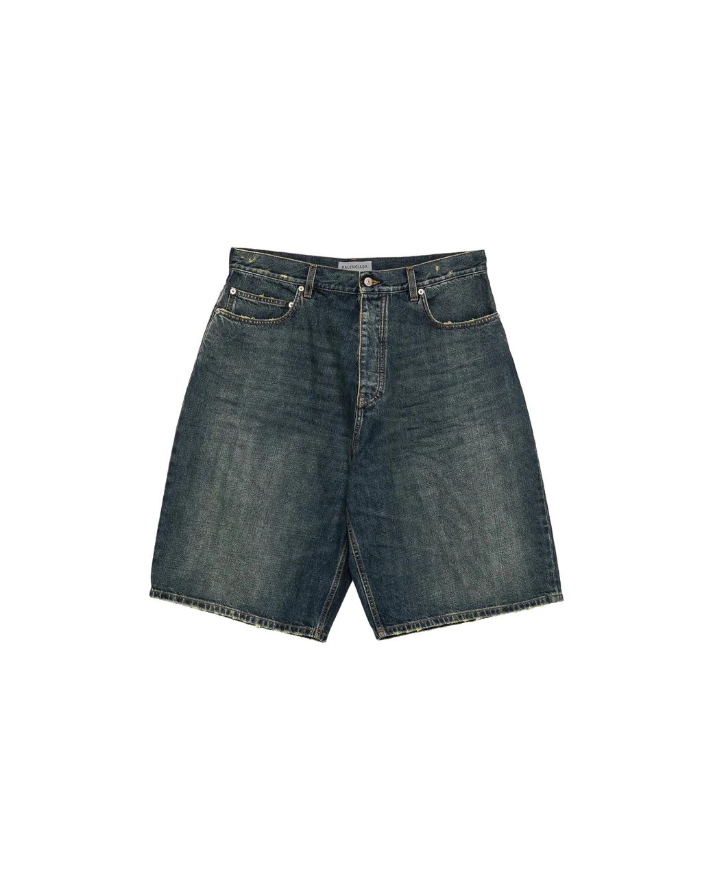 Balenciaga Black Denim Bermuda Shorts "Dirty Vintage" A0099J Tvwa1 4129" for men