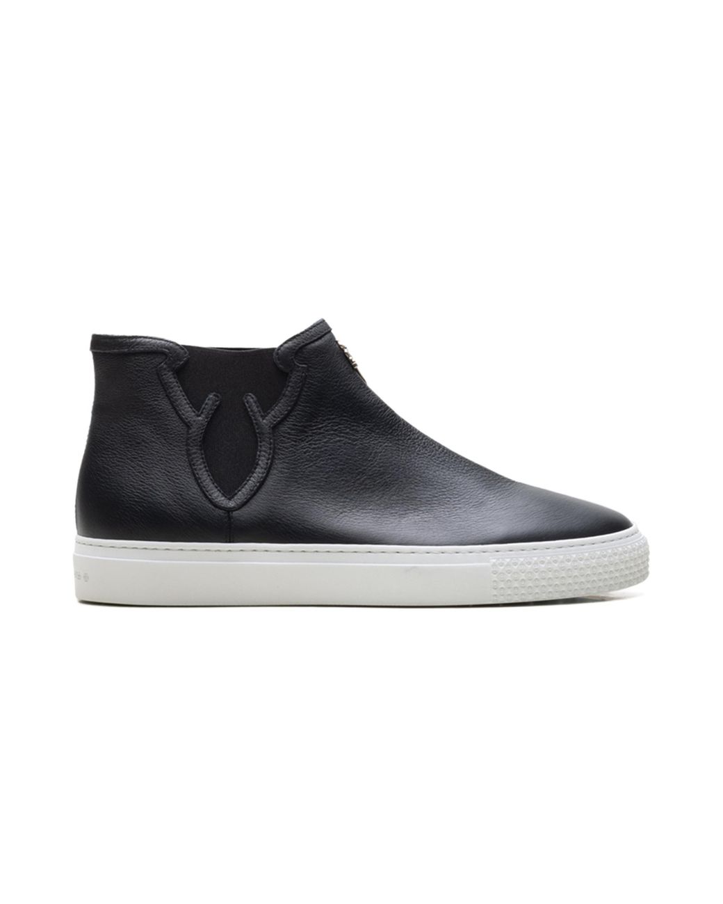 Chrome Hearts Black Leather High Top Trainers Chrm1173" for men
