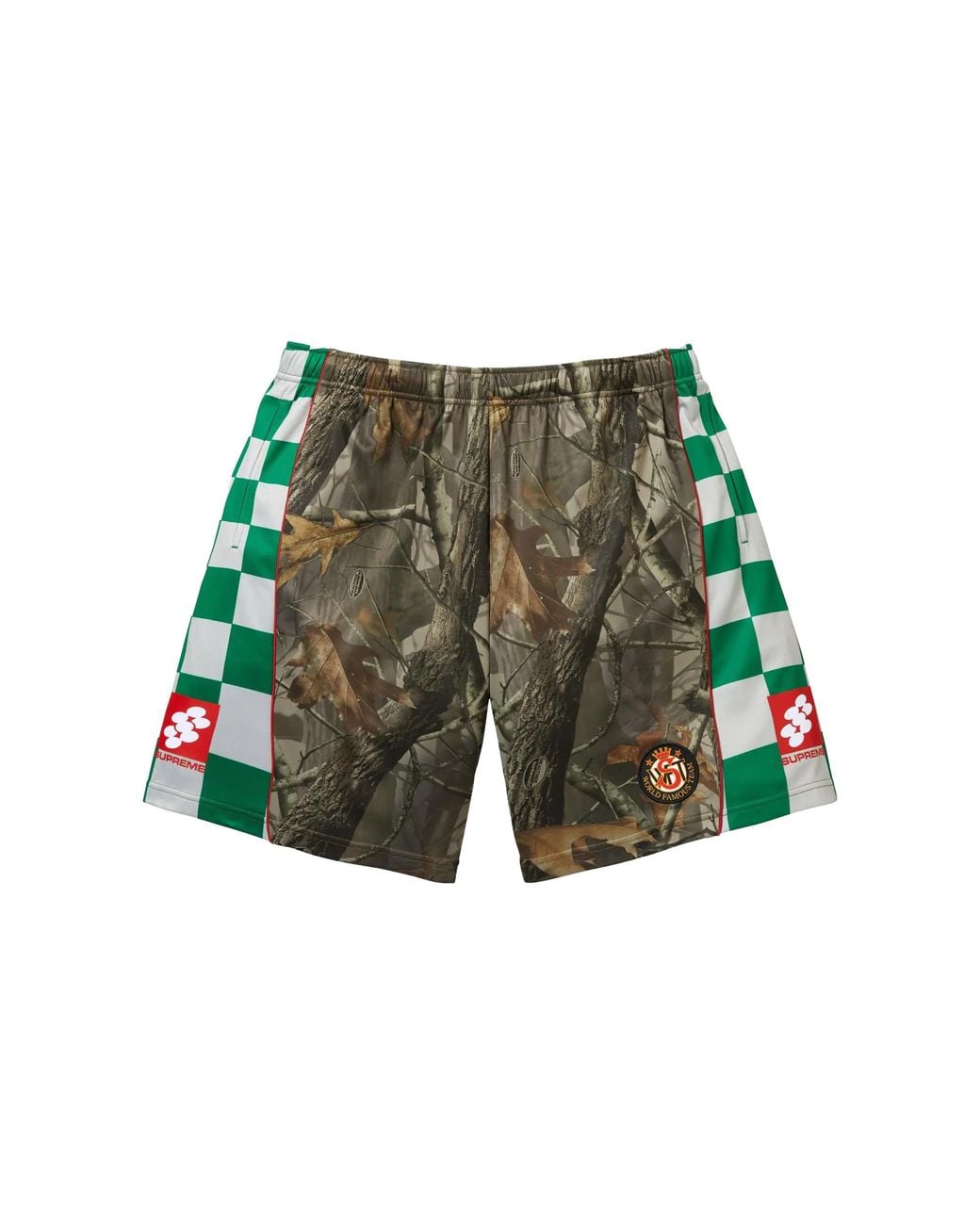 Supreme Green Checkerboard Shorts "Realtree Hardwoods" Su28698"