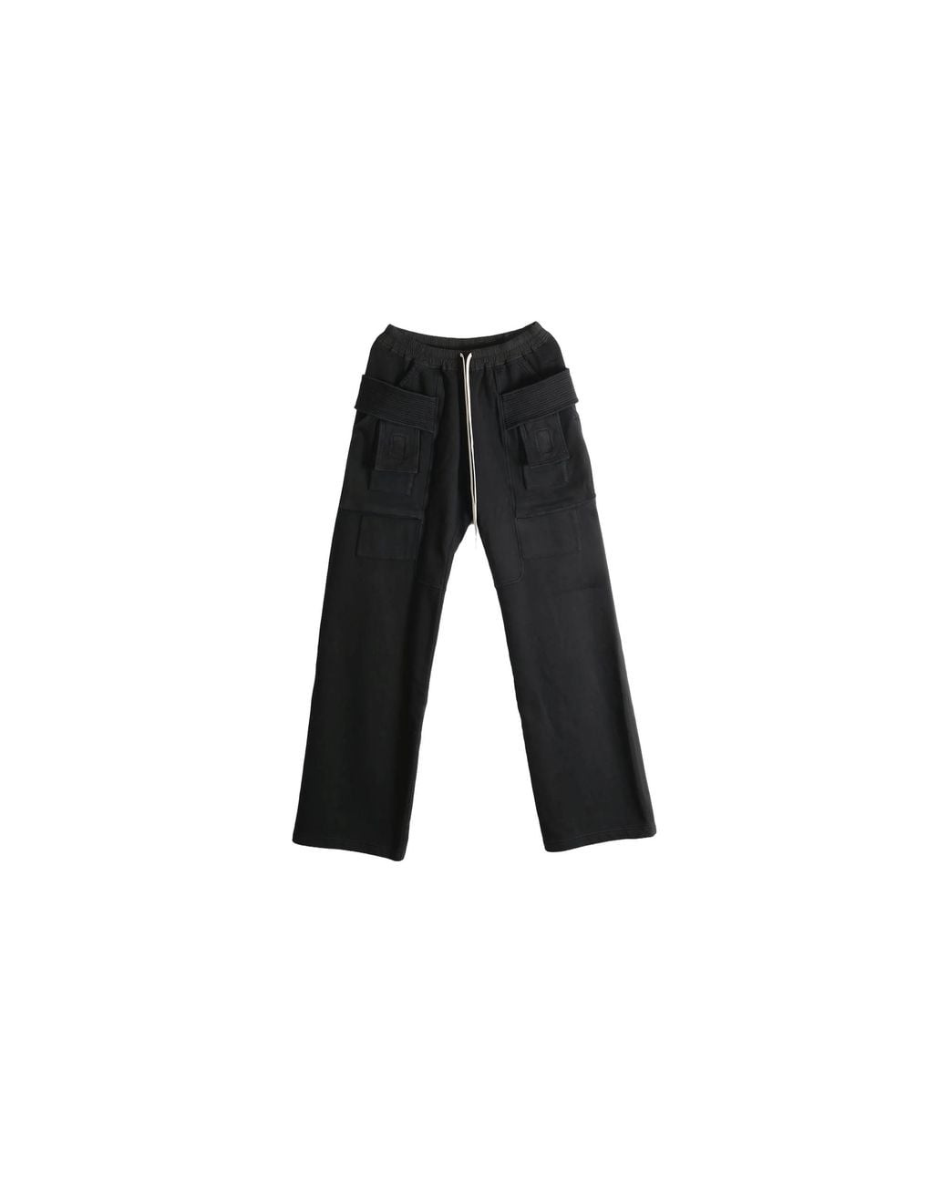 Rick Owens Black Creatch Wide Cargo Drawstring Sweatpants Du02F6394 F 09" for men