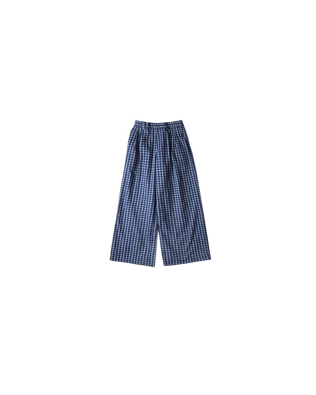 ERL Blue Check Pleated Tailored Pants 10P038" for men