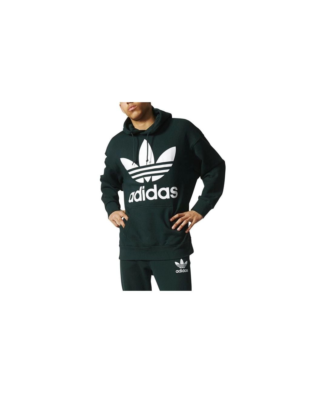 Adidas Black Adicolor Trefoil Hoodie Night" Bq1871" for men