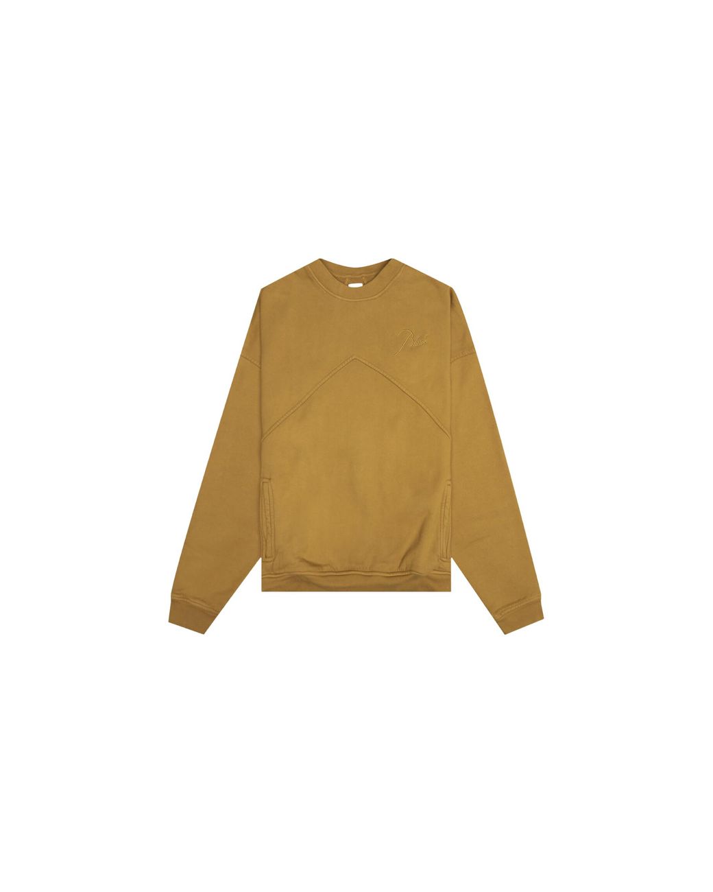 Rhude Black Embroidered Crewneck "Mustard" Rhfw22Sw050121210121" for men
