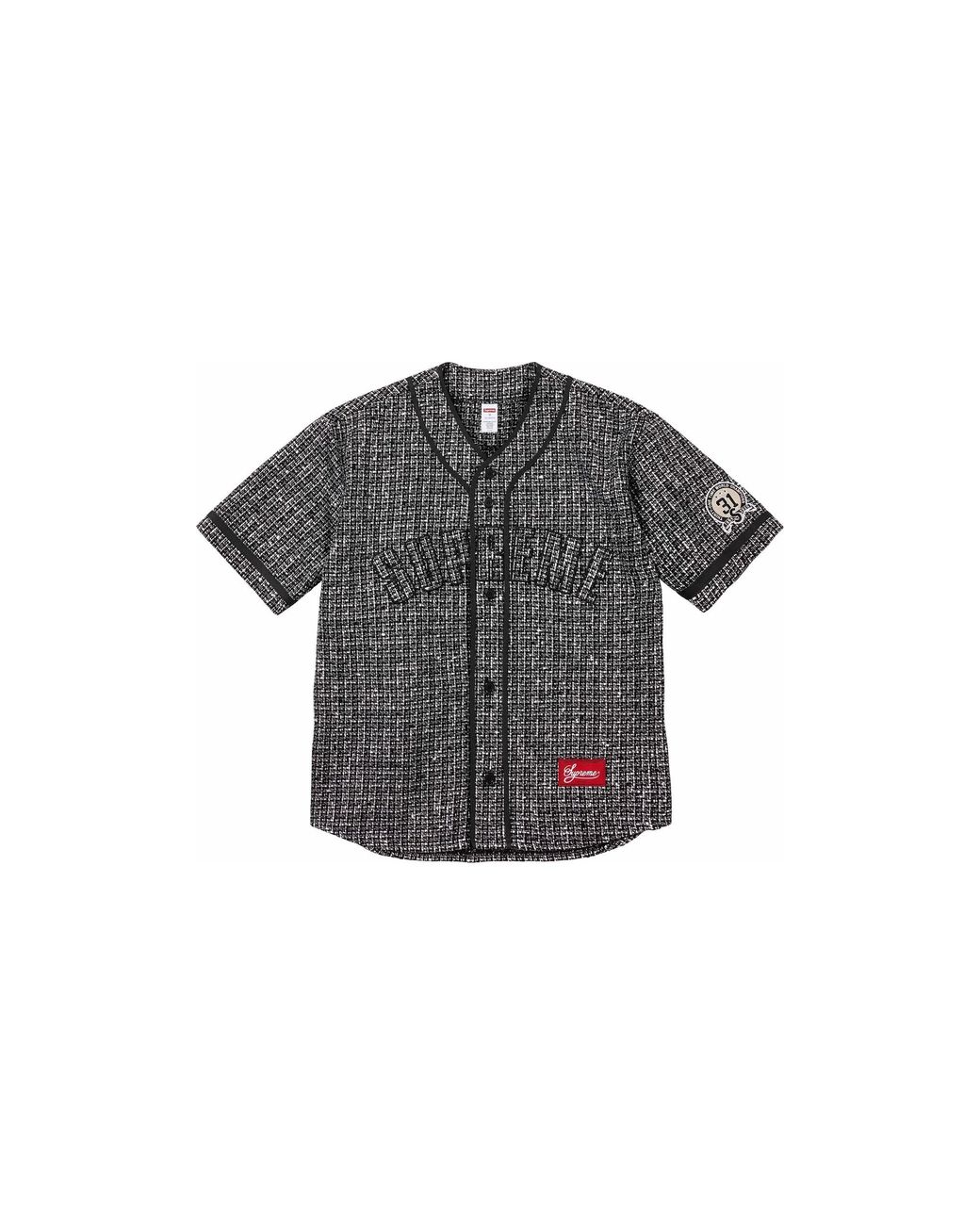 Supreme Black Boucle Baseball Jersey "Fw25