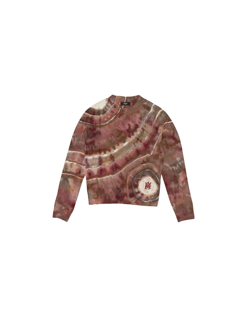 Amiri Red Ma Tie Dye Cashmere Crewneck Sweatshirt "Clay" Ss22Mkl007_Clay" for men