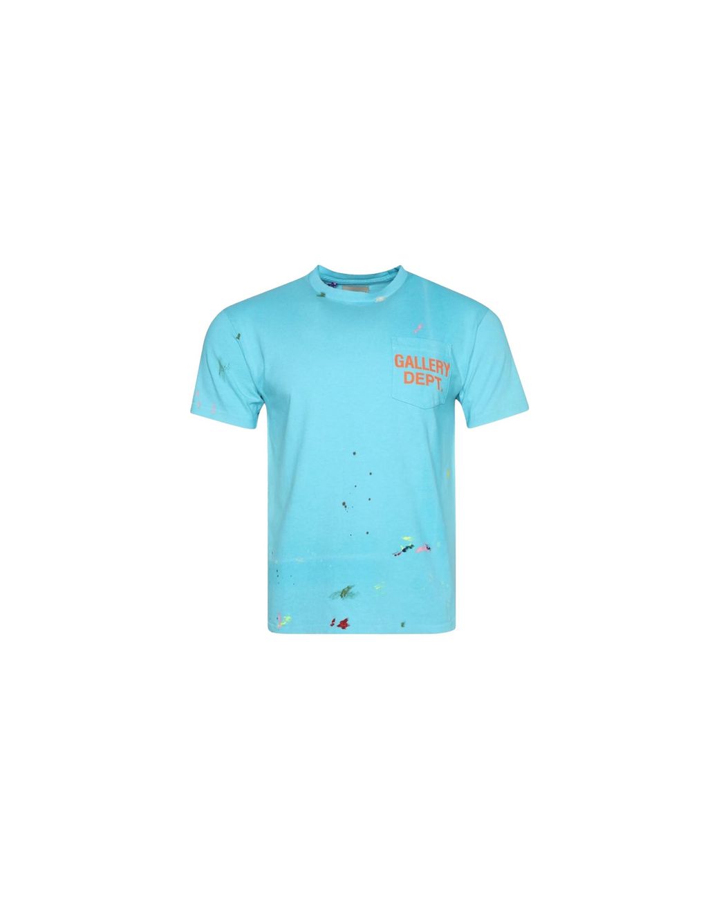 GALLERY DEPT. Blue Paint Splatter Logo T-Shirt Sunfwz9M" for men