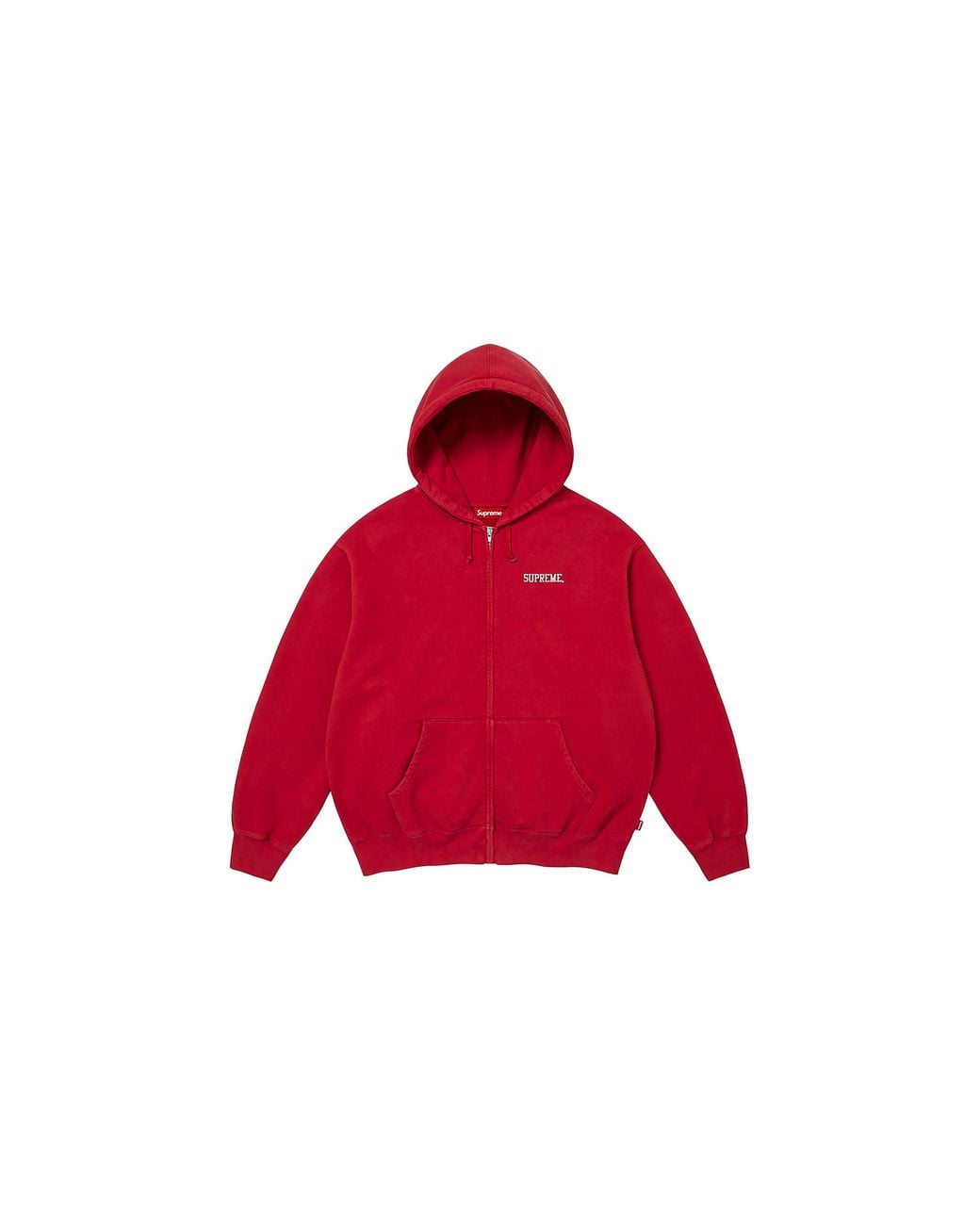 Supreme Red Blessed Applique Zip Up Hooded Sweatshirt "Fw26