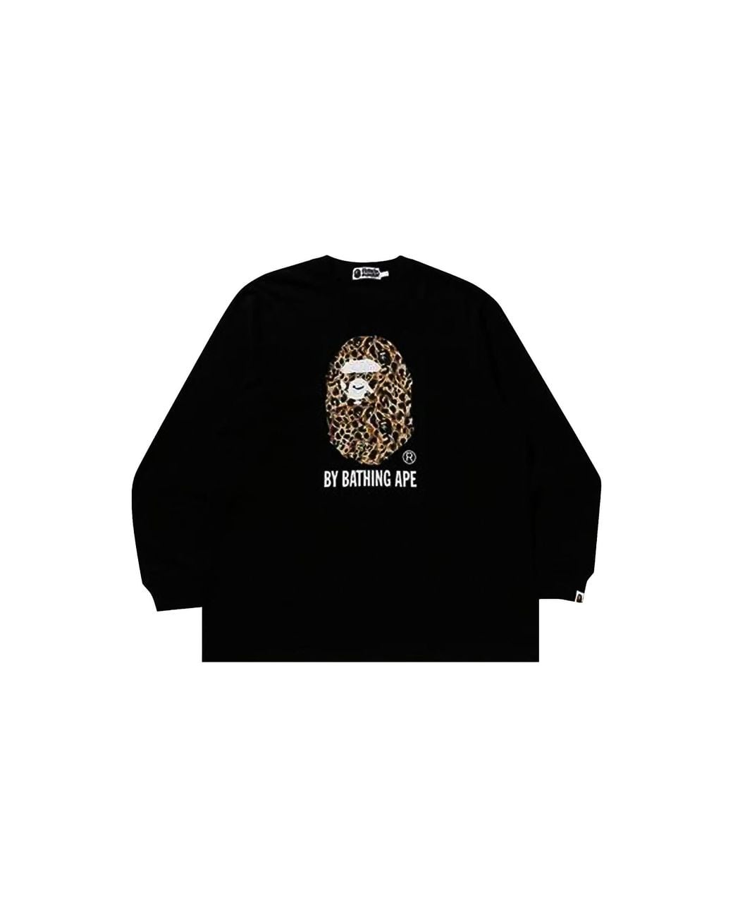 A Bathing Ape Black Wild Leopard Pattern Relaxed Fit Sweatshirt 001Ltl801307Mblk" for men