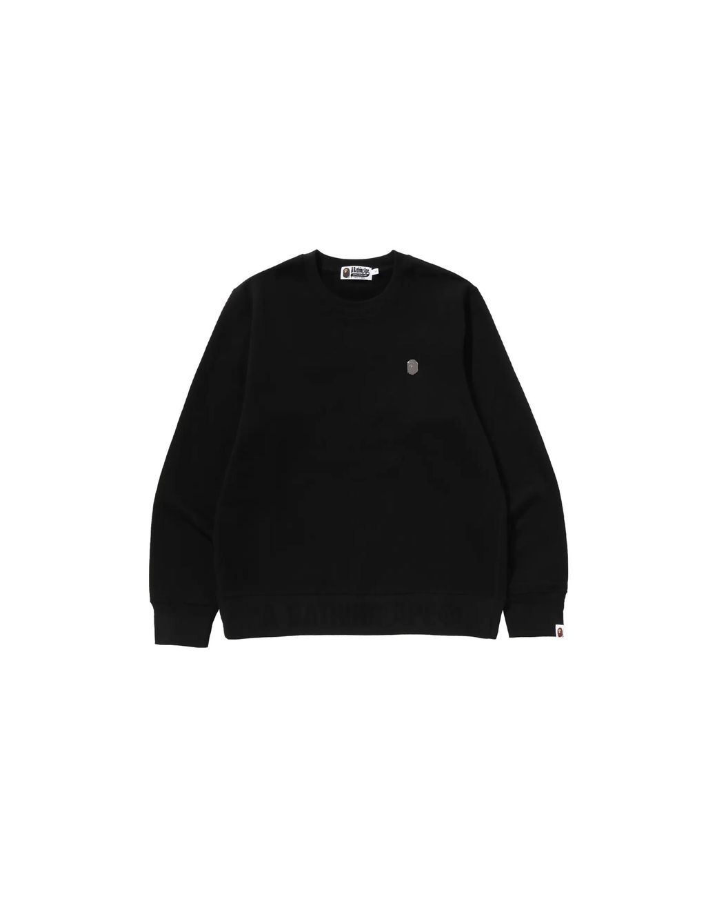 A Bathing Ape Black One Point Crewneck Sweatshirt 001Swl801306Mblk" for men