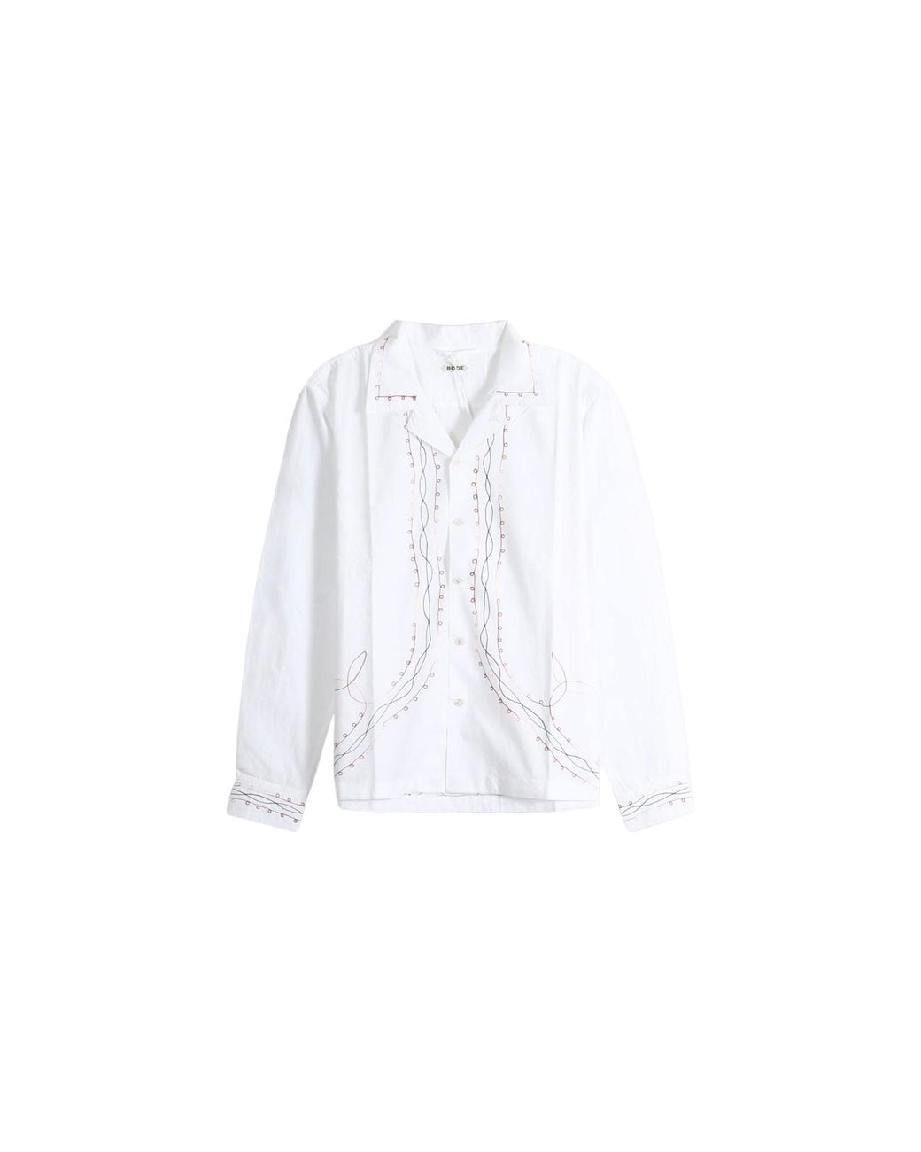 Bode Black Looped Chainstitch Long-Sleeve Shirt Mrf26Sh002" for men