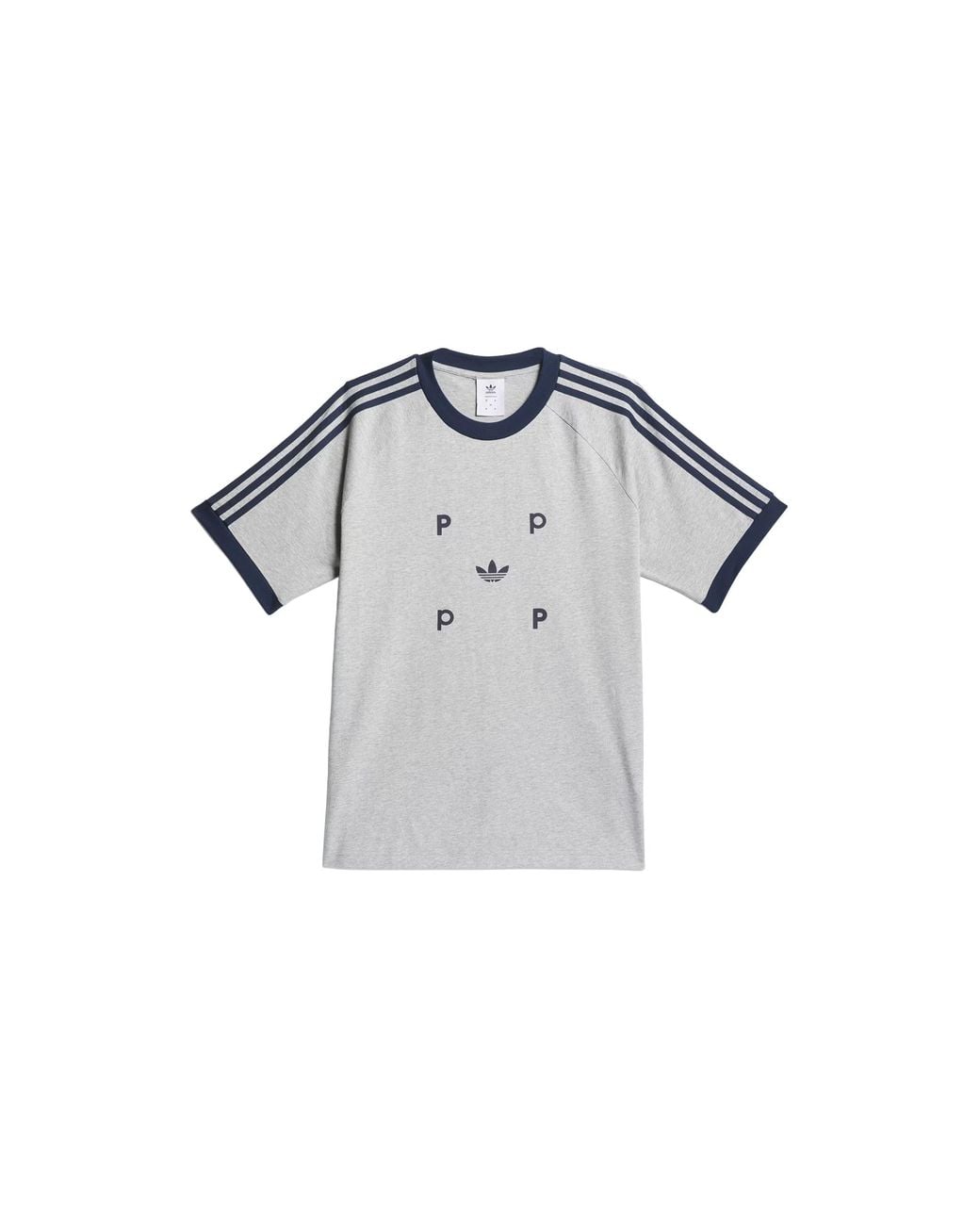 Adidas Black Originals Pop Classic T-Shirt "Medium Heather Collegiate" Ix1973" for men