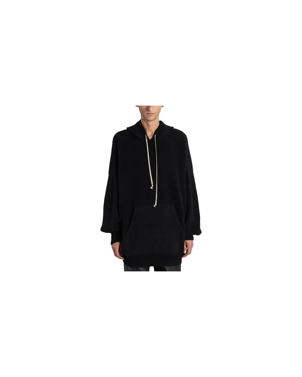 Rick Owens Black Knitted Hun Hoodie Rr02E1698 Kwp 09" for men