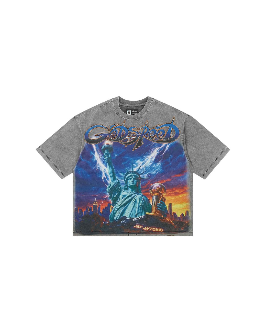 GODSPEED NEW YORK Blue Liberty Reigns T-Shirt Wash" Gs661" for men