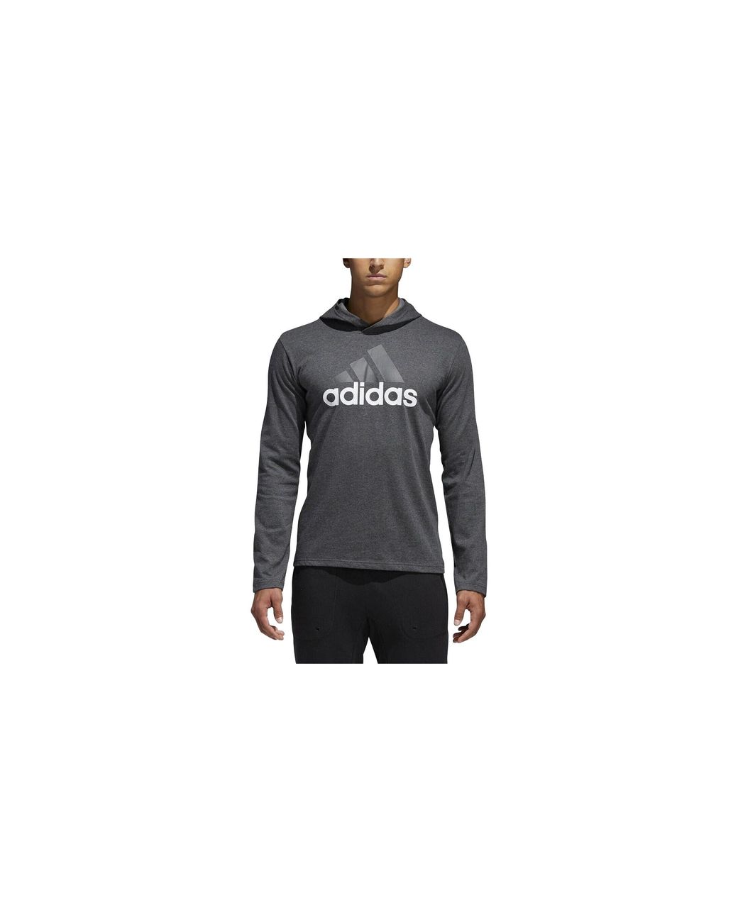 Adidas Black Badge Of Sport Long Sleeve Hoodie "Dark Heather" Br1455" for men