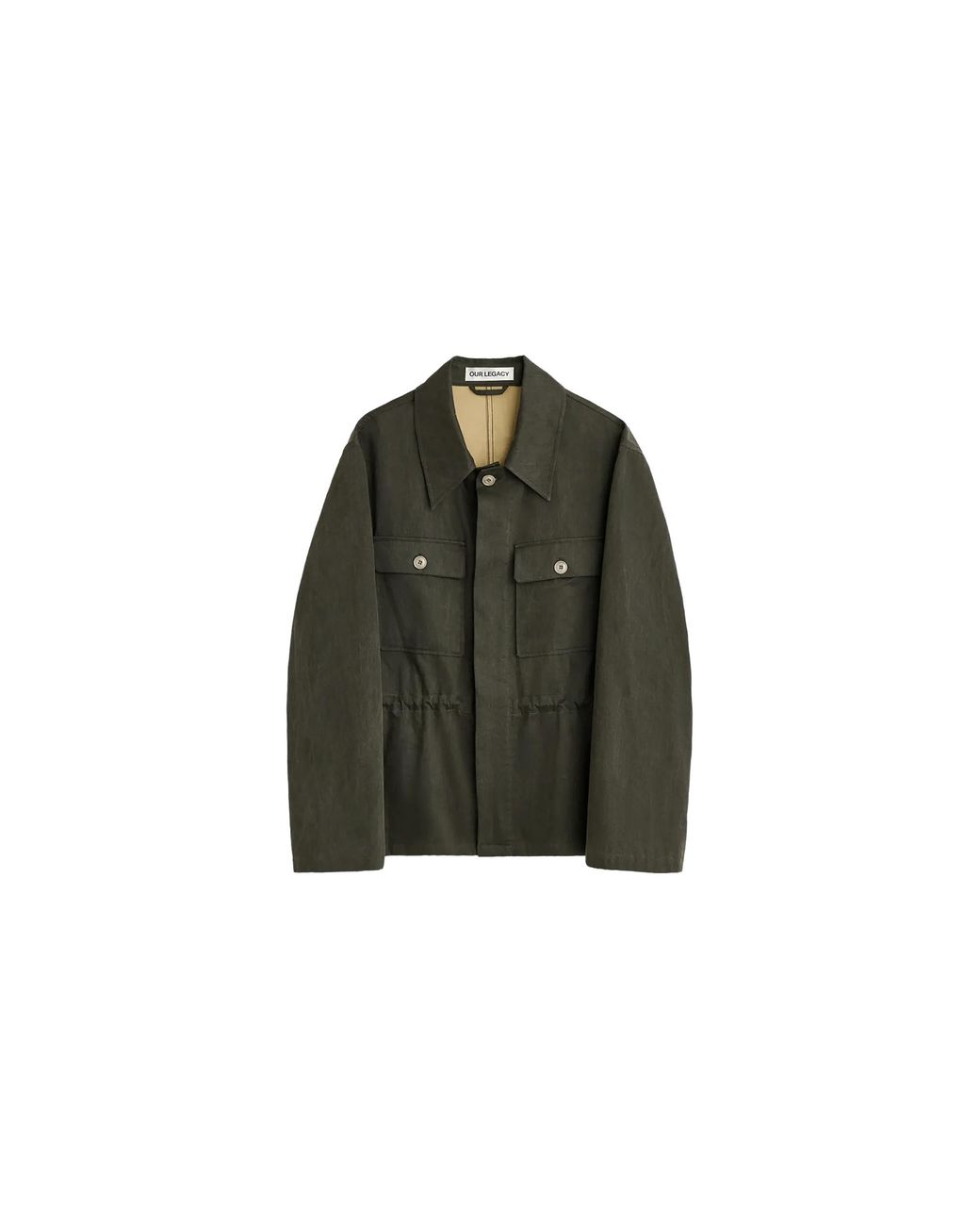 Our Legacy Black Unity Jacket "Antique Mudd Coated Sateen" M2261Uam" for men