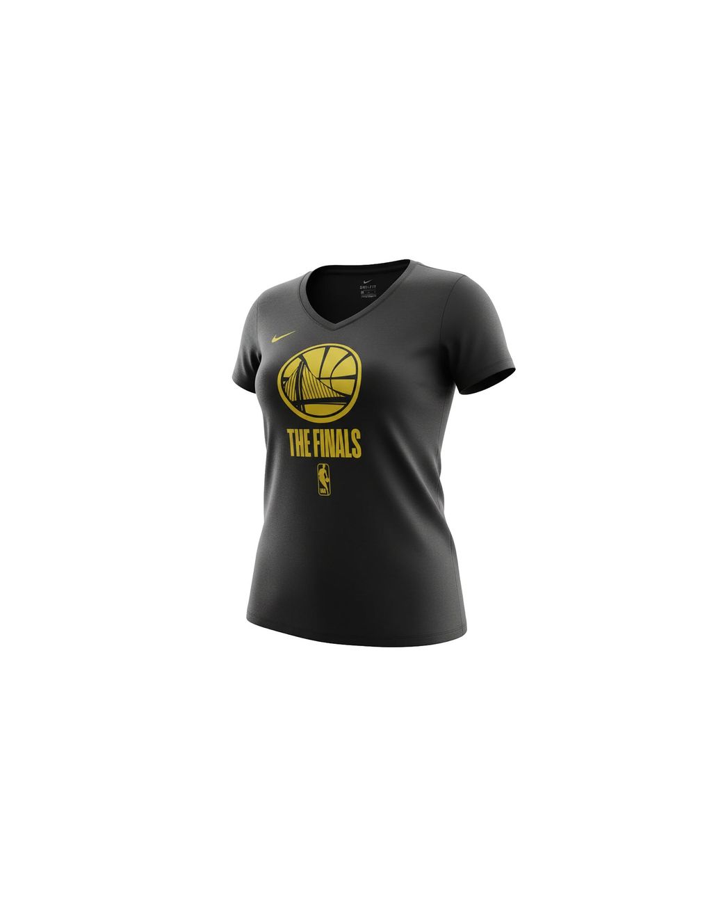 Nike Black Nba Golden State Warriors The Finals Big Logo V-Neck T-Shirt W21548 Blk"