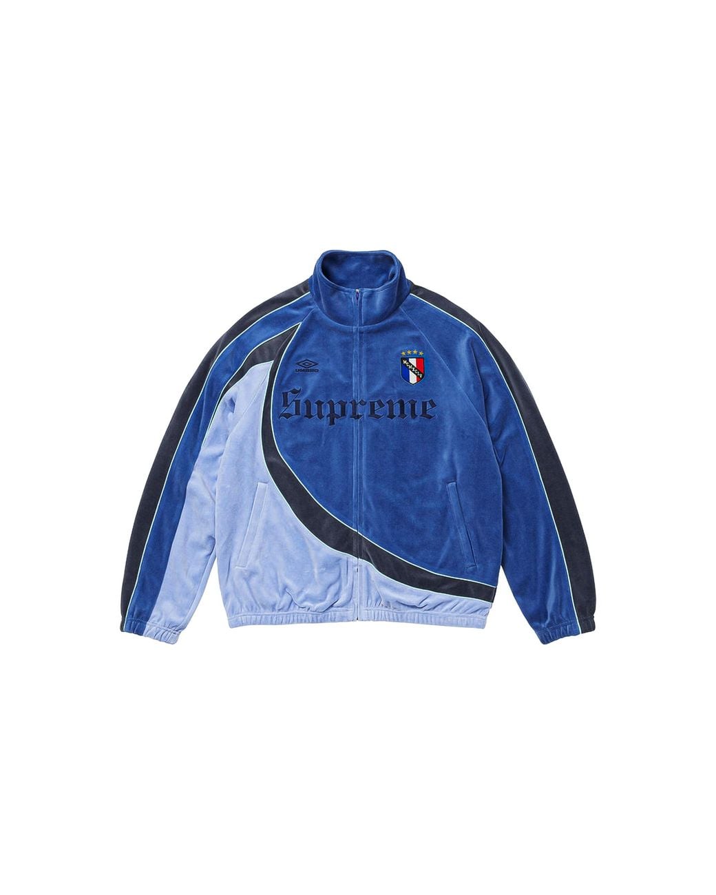 Supreme Blue Umbro Velour Track Jacket "Fw26