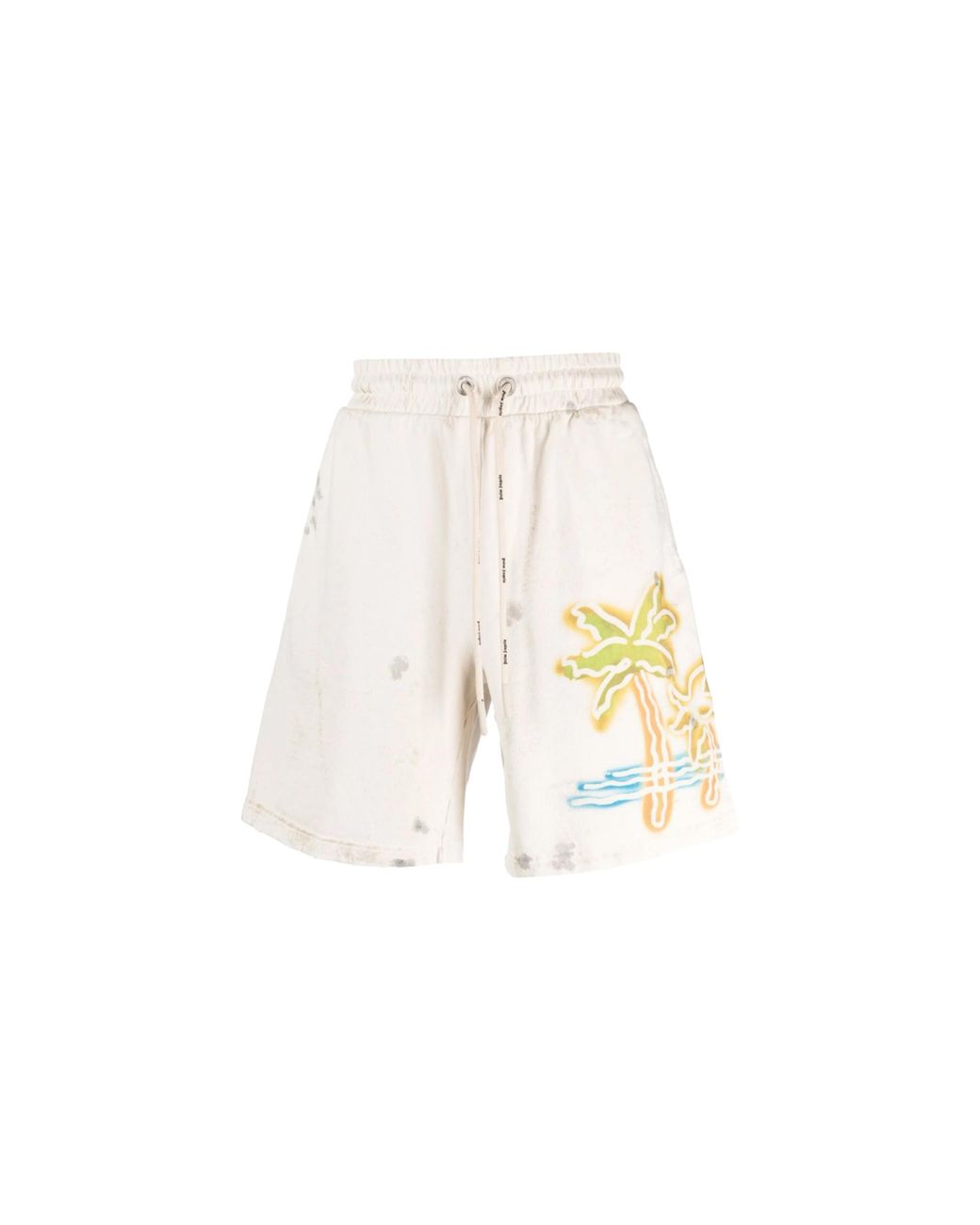 Palm Angels Black Palm Sweat Shorts "Off- Neon" Pmci010S23Fle0050384" for men