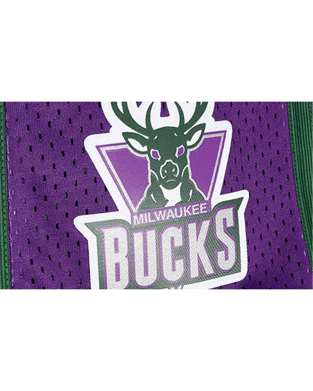 Mitchell & Ness Green Split Swingman Shorts "Nba Milwaukee Bucks 1996" Smsh4855 Mbu96Pppgnpr" for men
