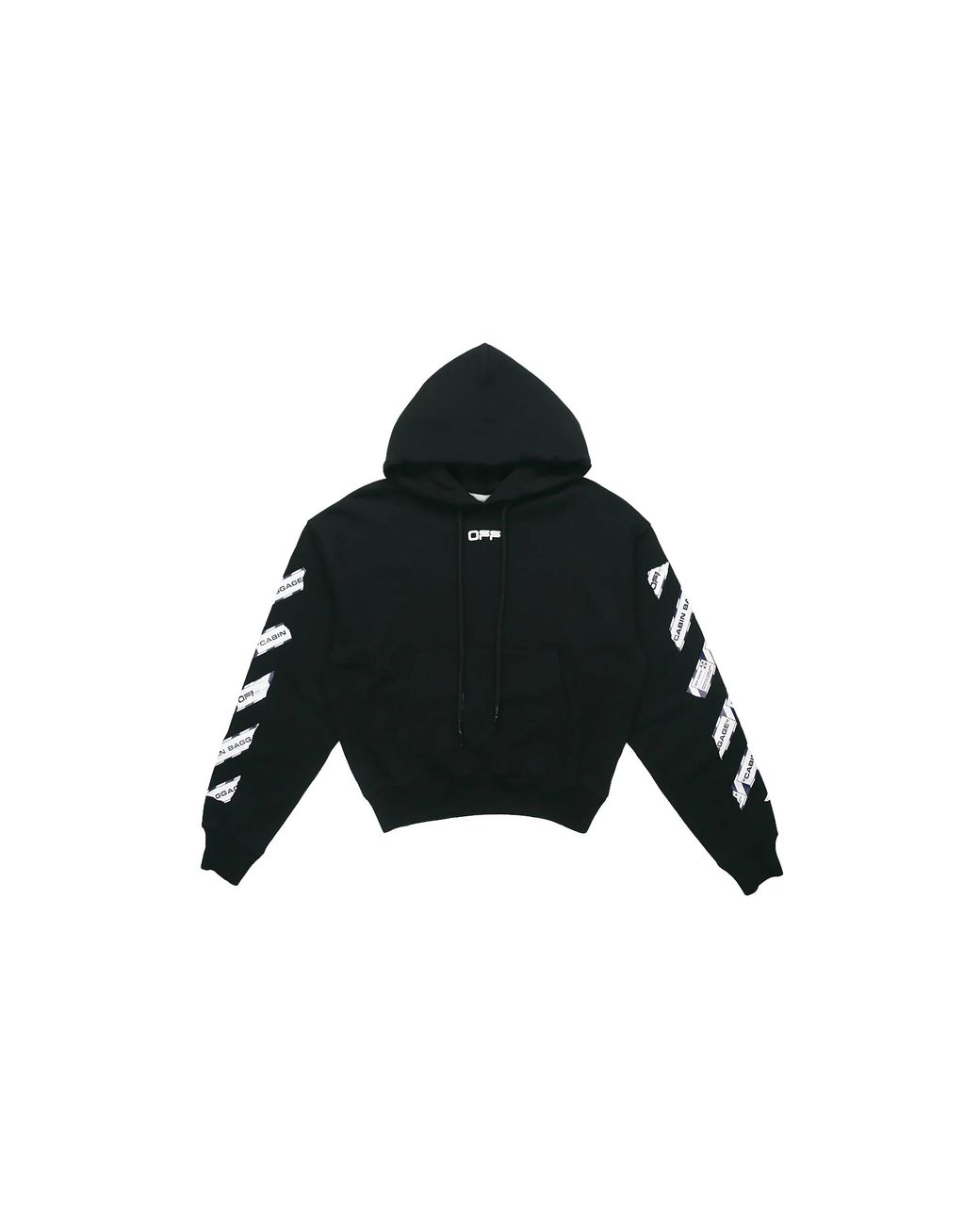 Off-White c/o Virgil Abloh Black Back Arrow Printing Loose Hoodie Ombb037S20E300031088" for men