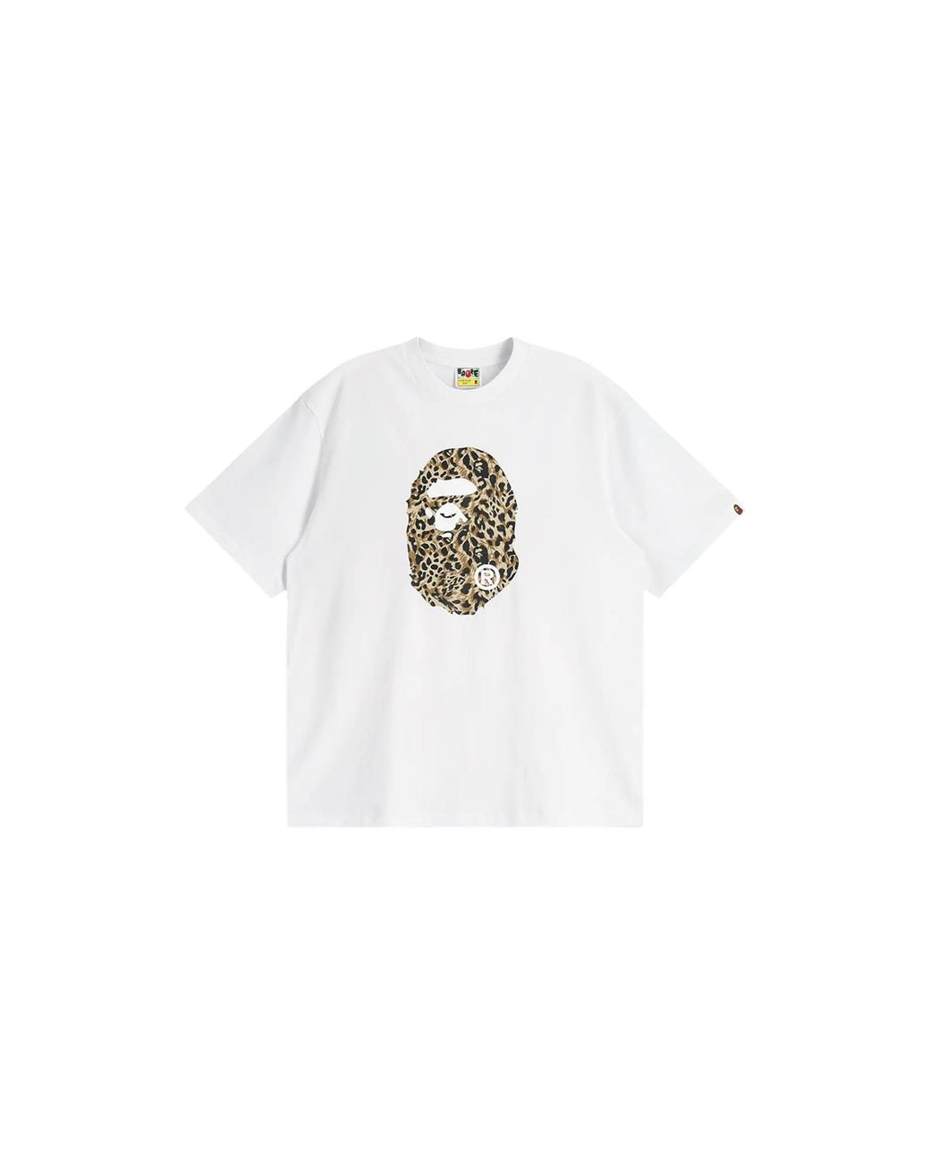 A Bathing Ape Black Wild Leopard Pattern Ape Head Relaxed Fit T-Shirt 001Tel801306Mblk" for men