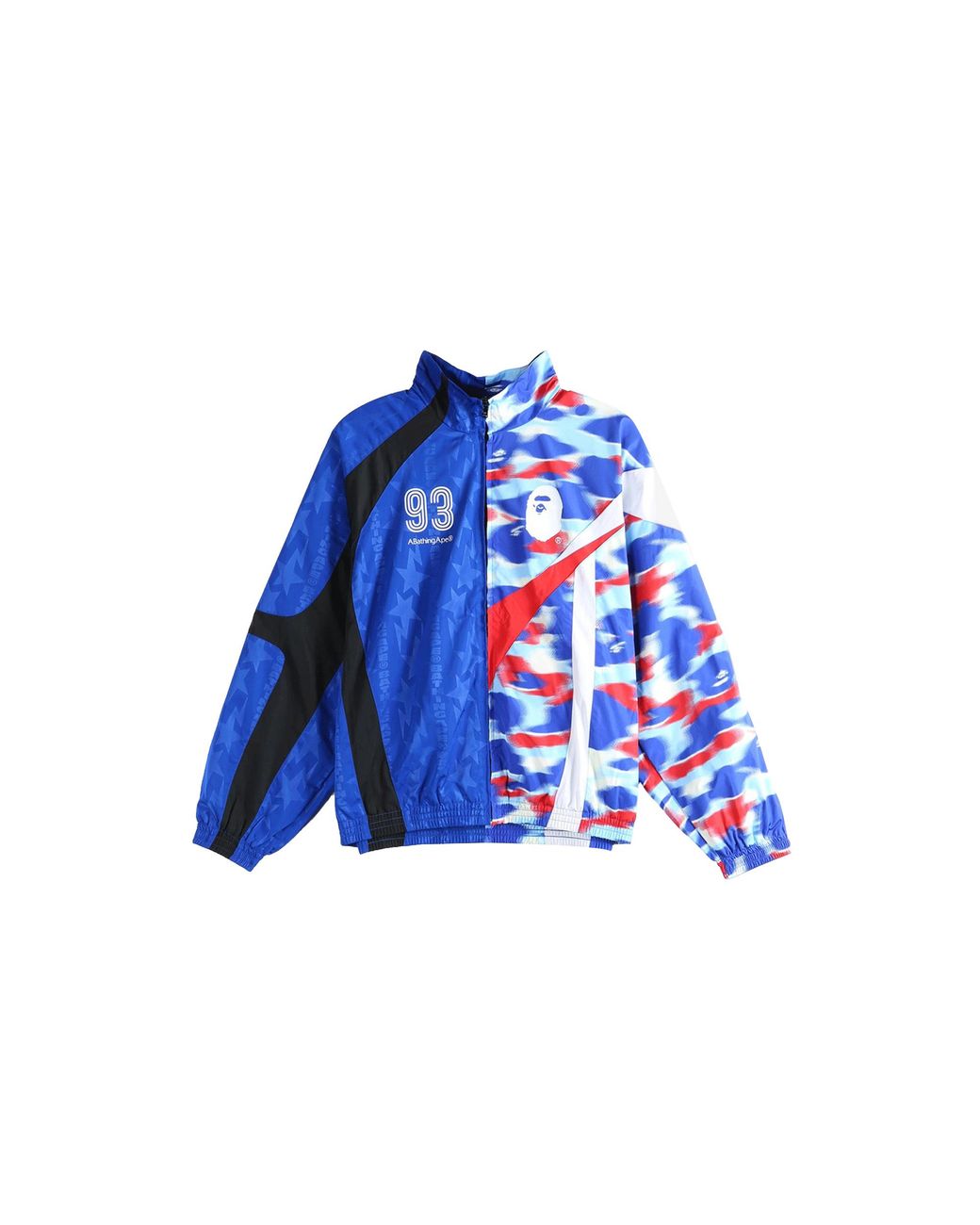 A Bathing Ape Blue Split Stand Collar Track Jacket 1M30140309 Blu" for men