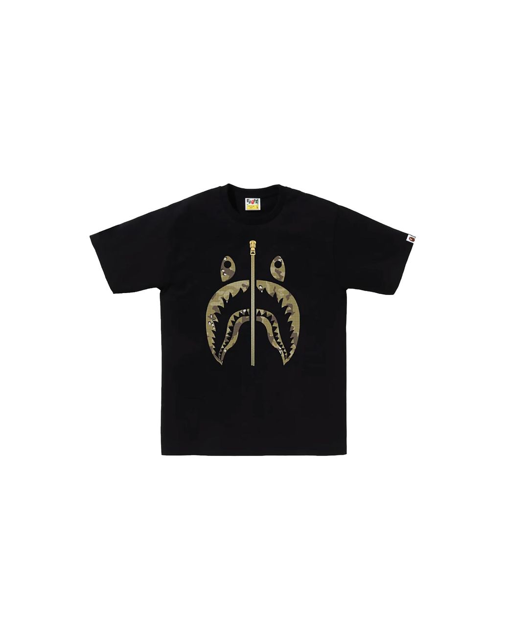 A Bathing Ape Black Bitmap Shark T-Shirt 1K80 110 040" for men