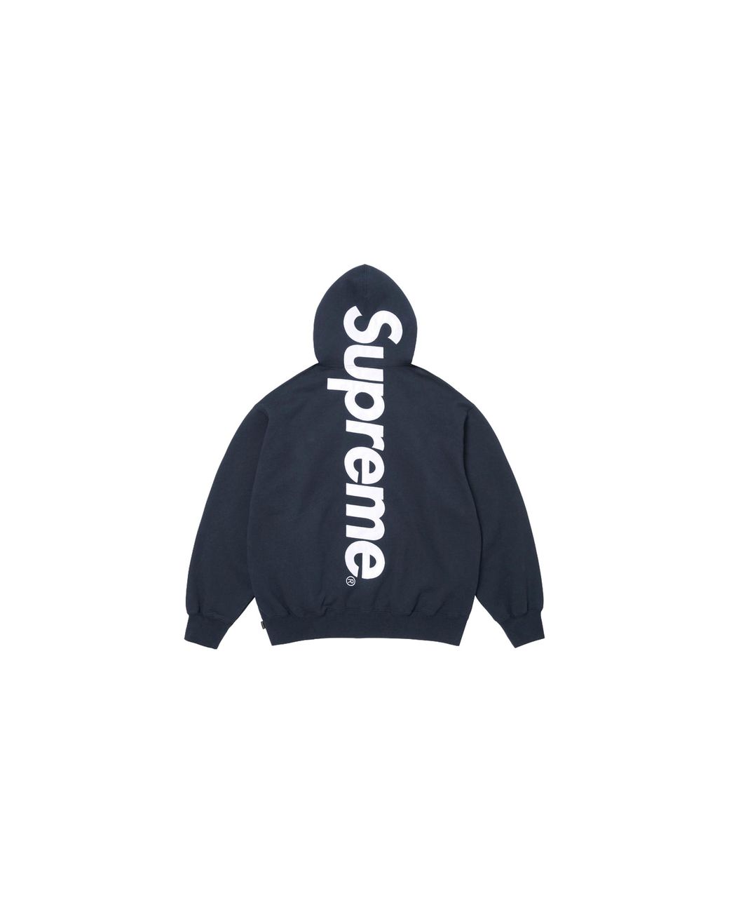 Supreme Blue Satin Appliqué Hooded Sweatshirt "Ss26