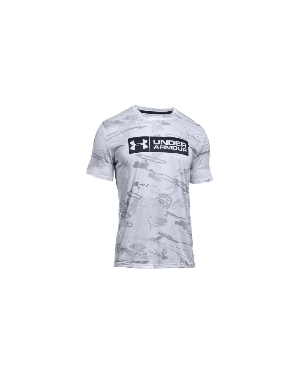 Under Armour Black Short Sleeve Camo Tech T-Shirt "Ridge Reaper Camo Snow Afs" 1297280 956" for men