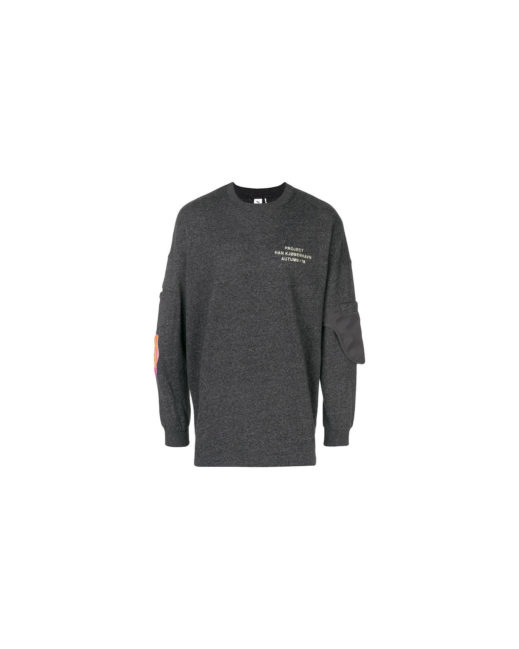 PUMA Black Han Long Sleeve T-Shirt "Phantom" 576884 75" for men