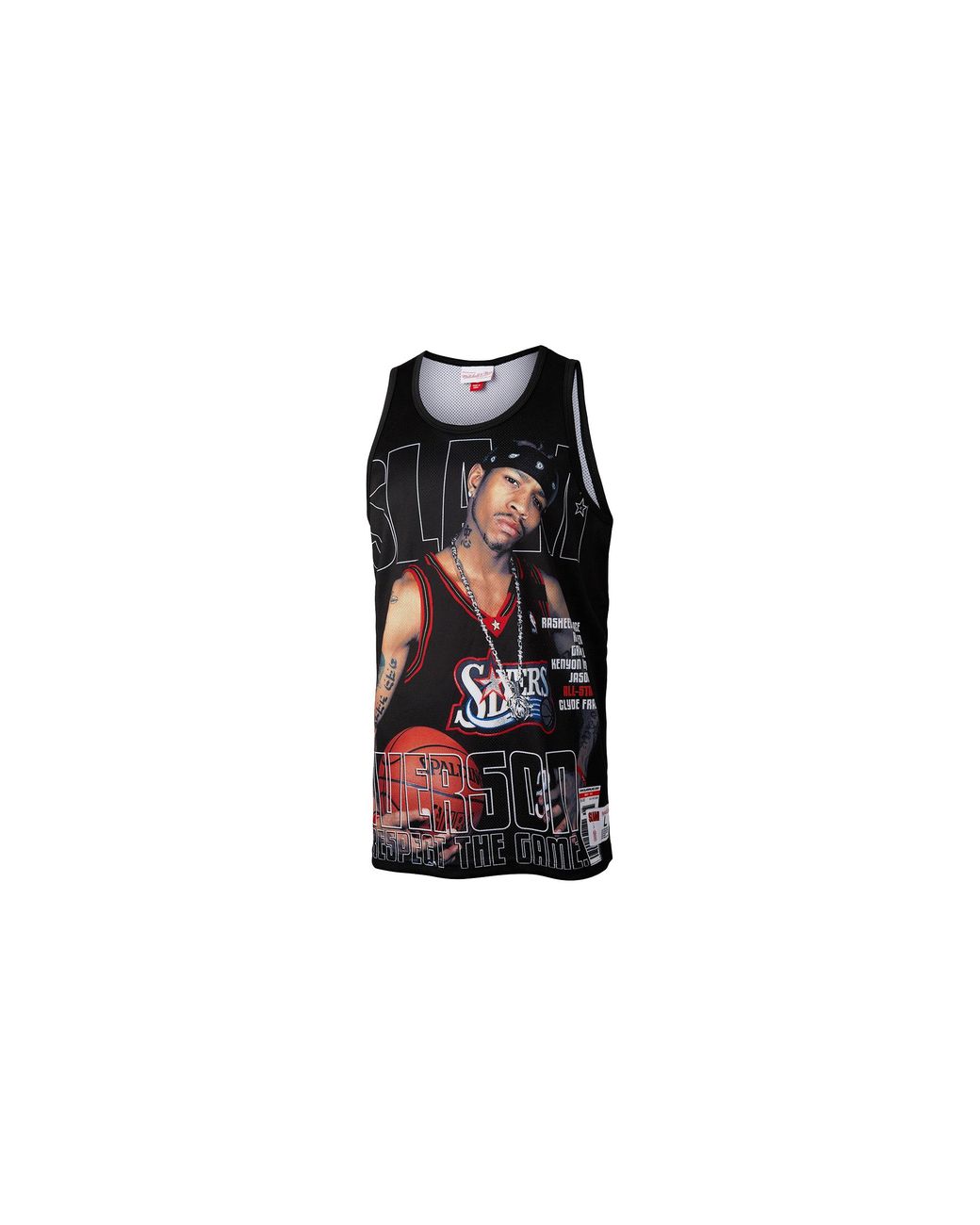 Mitchell & Ness Black Slam Sublimated Tank "76Ers Allen Iverson" Tmtk3448 P76Yyaivblck" for men