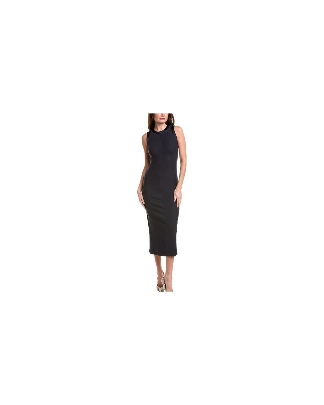 Brunello Cucinelli Black Sleeveless Midi Dress Brun2748"