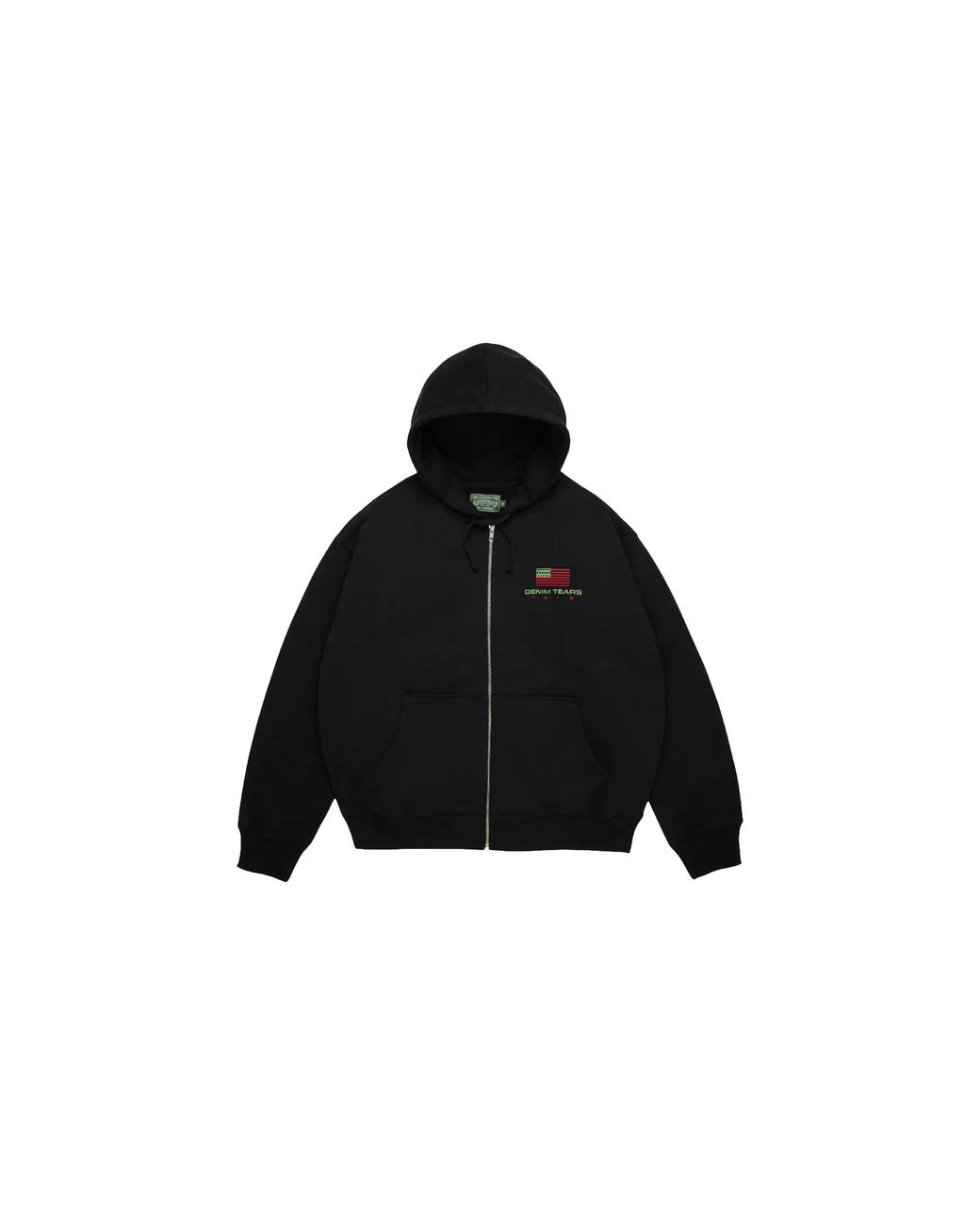 DENIM TEARS Black Pan African Zip Hoodie Dt917" for men