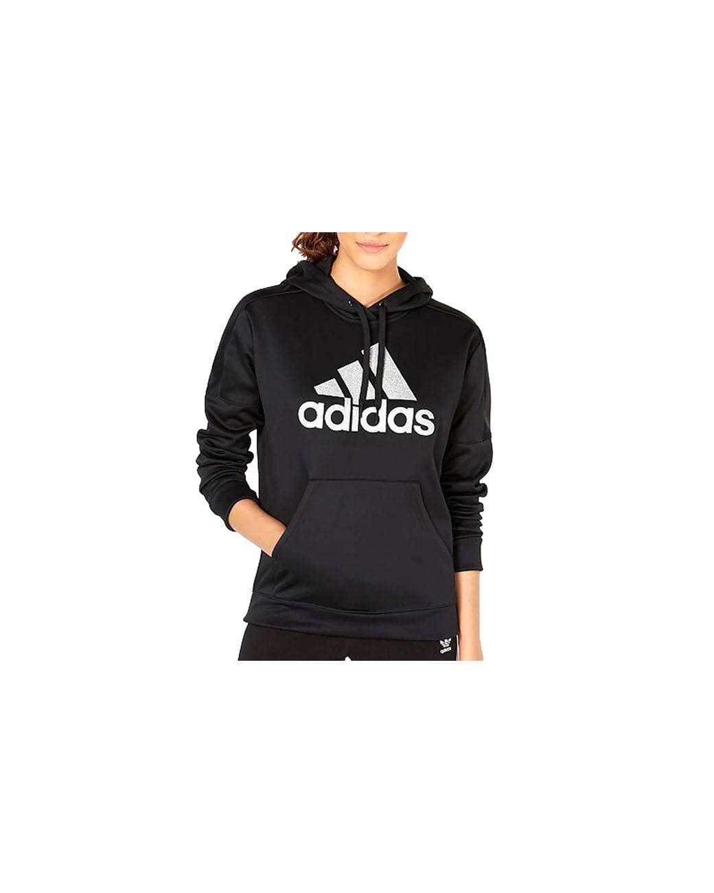 Adidas Black Originals Shine Logo Hoodie Dx5116"