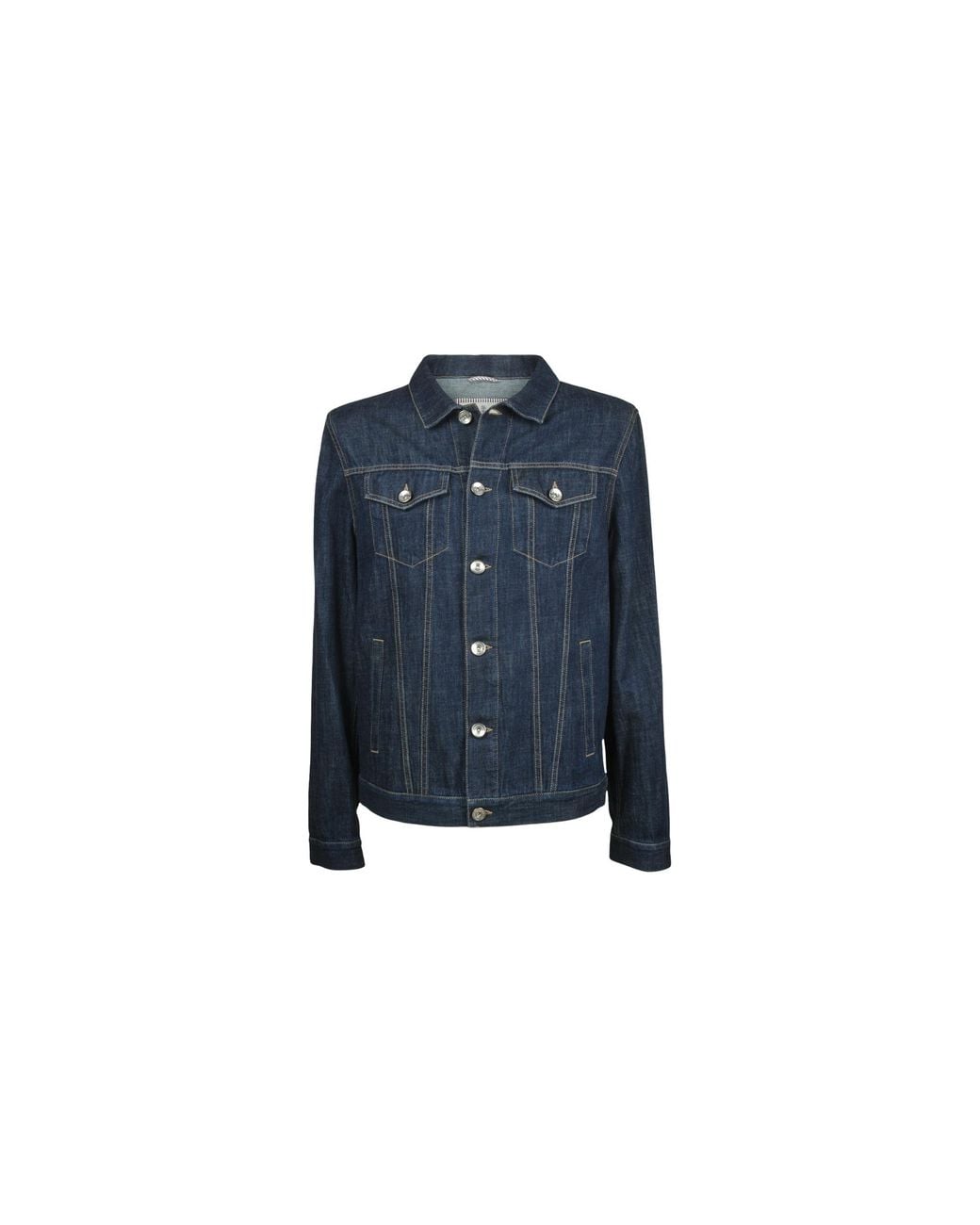 Brunello Cucinelli Blue Jacket "Dark Solid Denim" Brun2291" for men