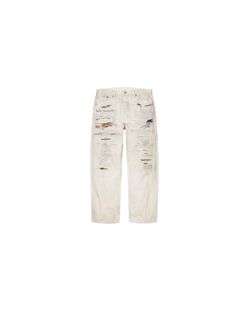 Supreme Black Mm6 Maison Margiela Distressed Loose Fit Selvedge Jean "Ss26