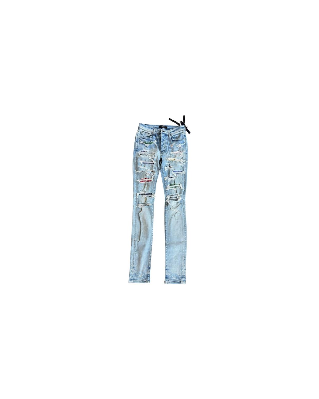 Amiri Black Bandana Patch Thrasher Jeans "Clay Amr008" for men