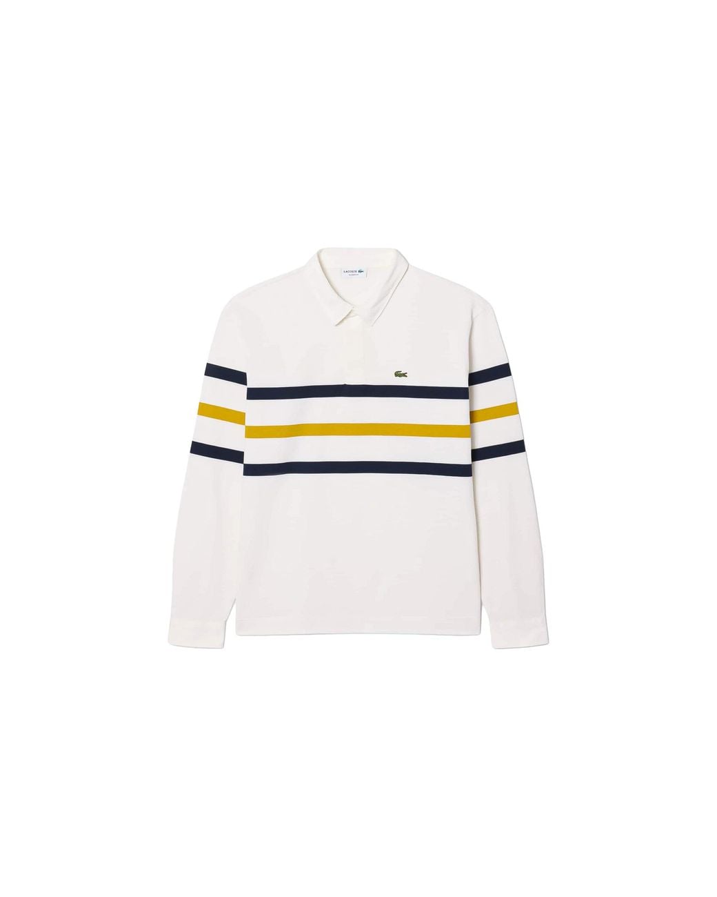 Lacoste Black Relaxed Fit Striped Pique Rugby Polo Shirt Kh9662-51-70V" for men
