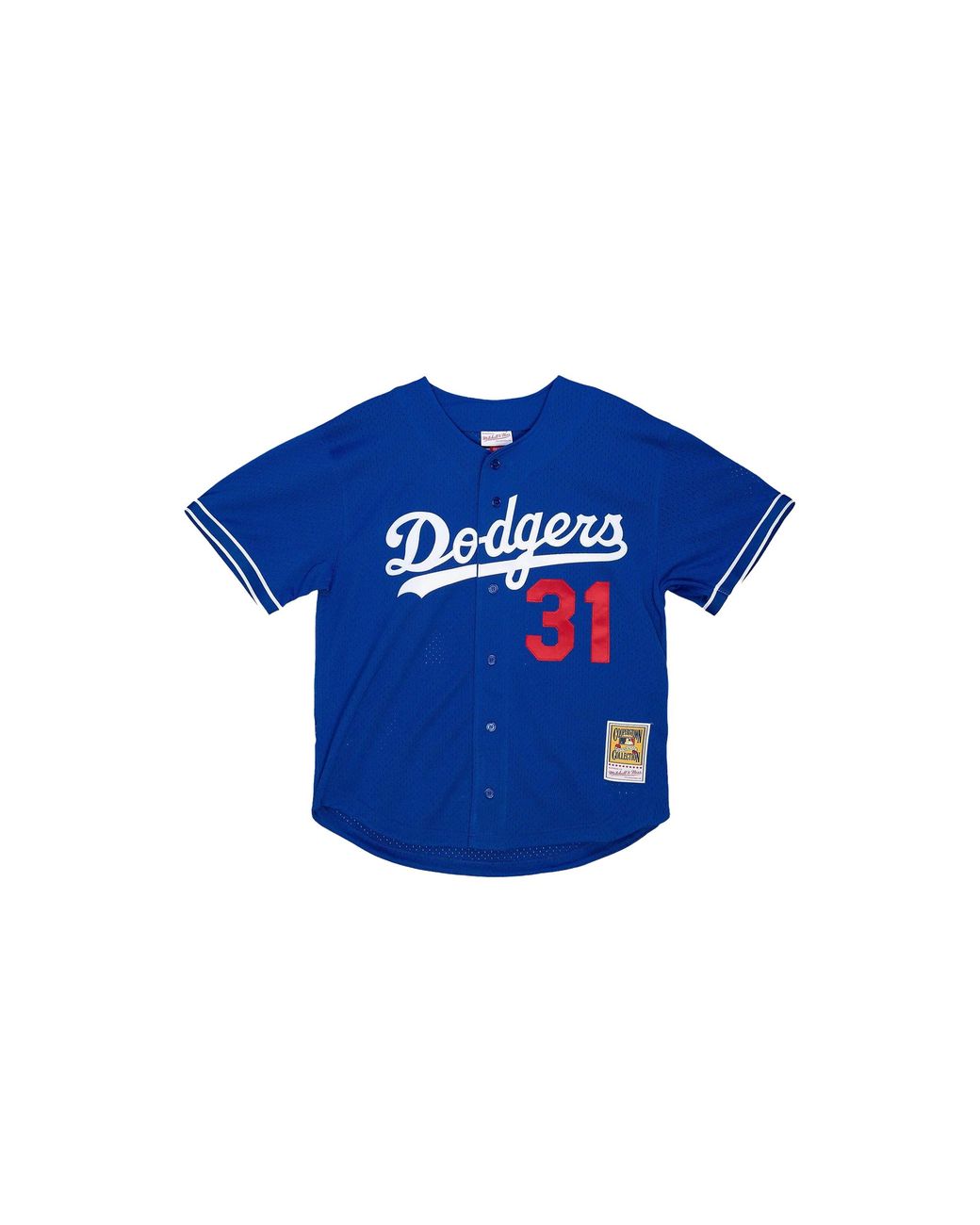 Mitchell & Ness Blue Authentic Mike Piazza La Dodgers 1997 Button Front Jersey Abbf3103 Lad97Mpiroya" for men