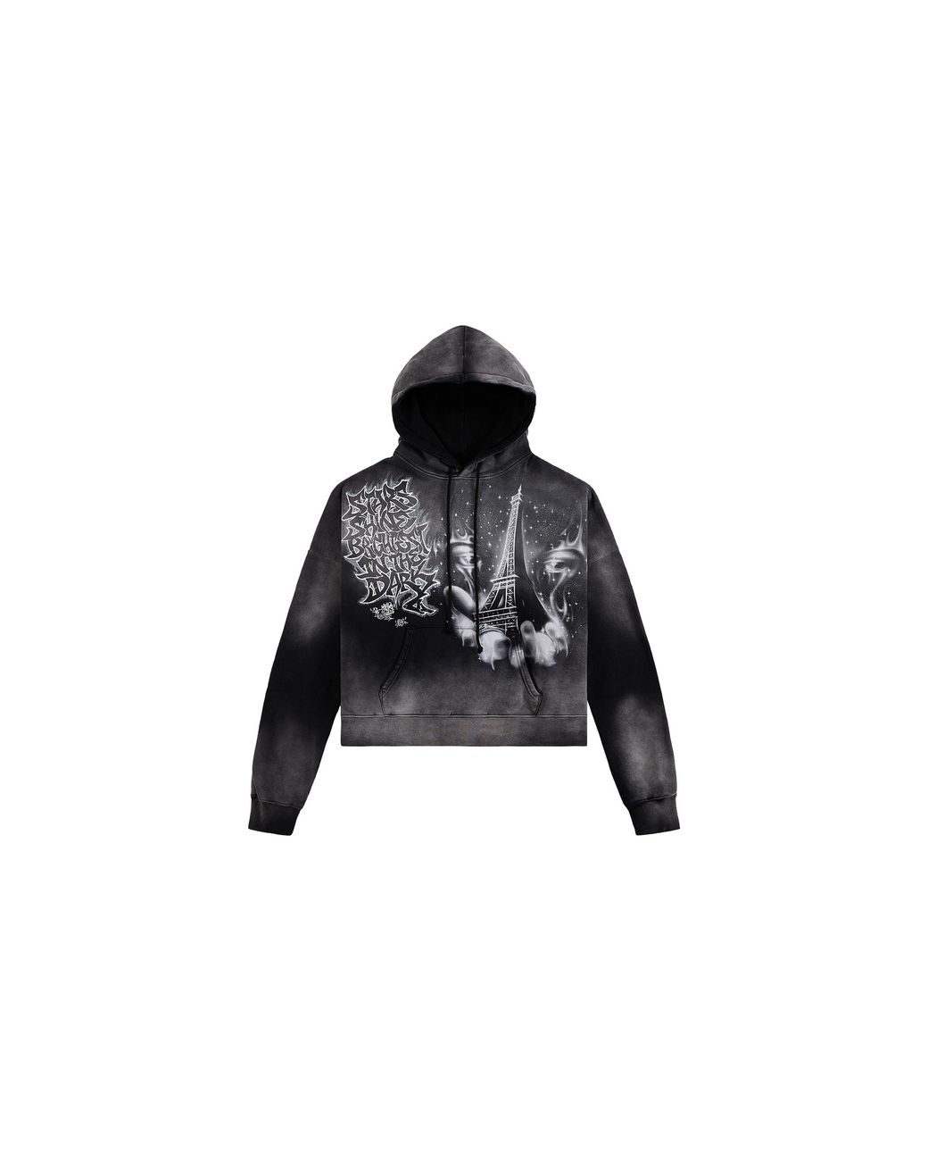 HELLSTAR Black Eiffel Tower Hoodie Hsr233" for men