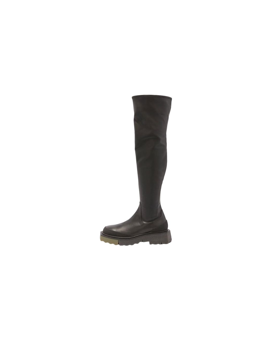 Off-White c/o Virgil Abloh Black Calf Stretch Sponge Cuissard Boots Owie024F22Fab0011056"