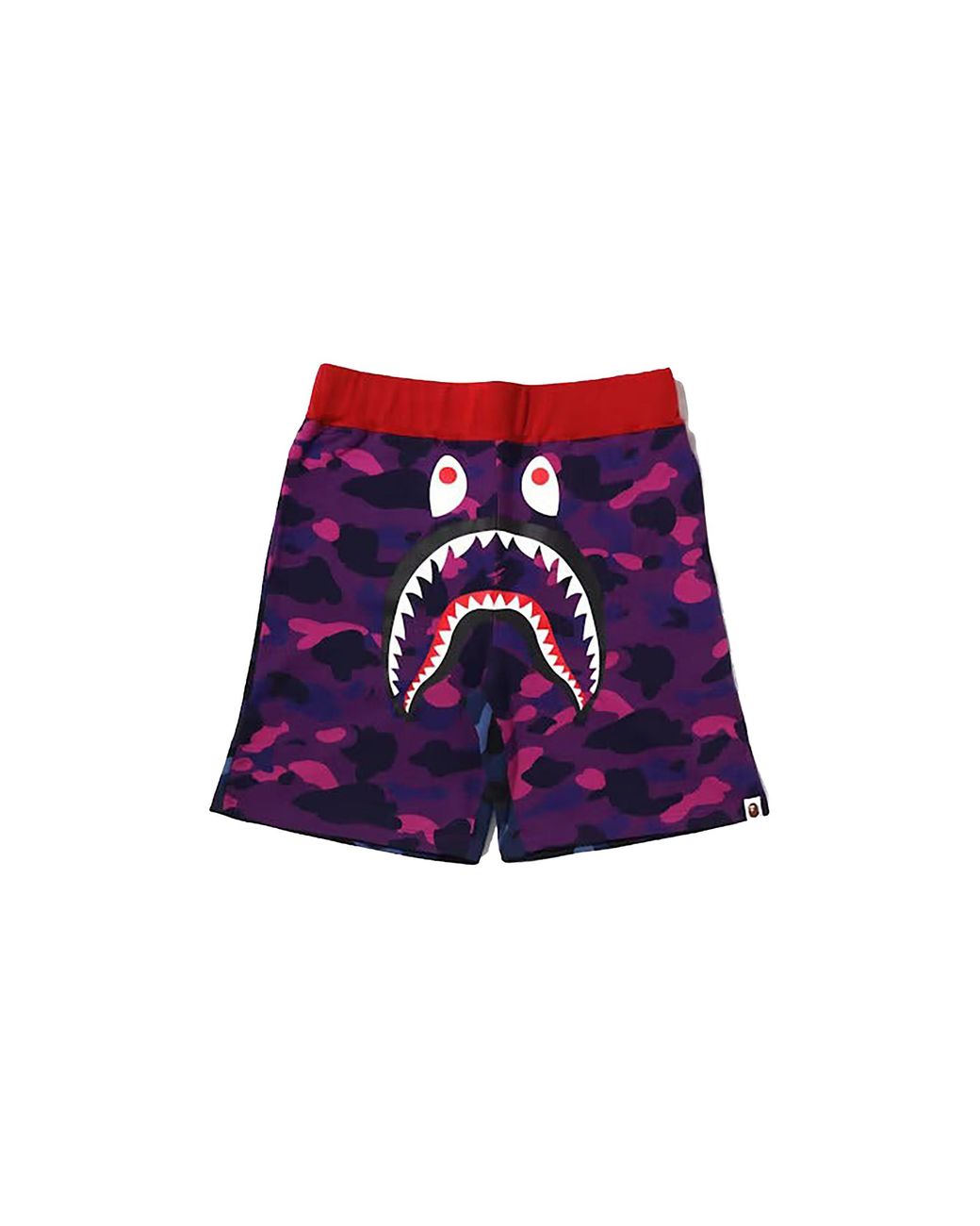 A Bathing Ape Black Crazy Camo Shark Sweat Shorts 1I20 153 003" for men