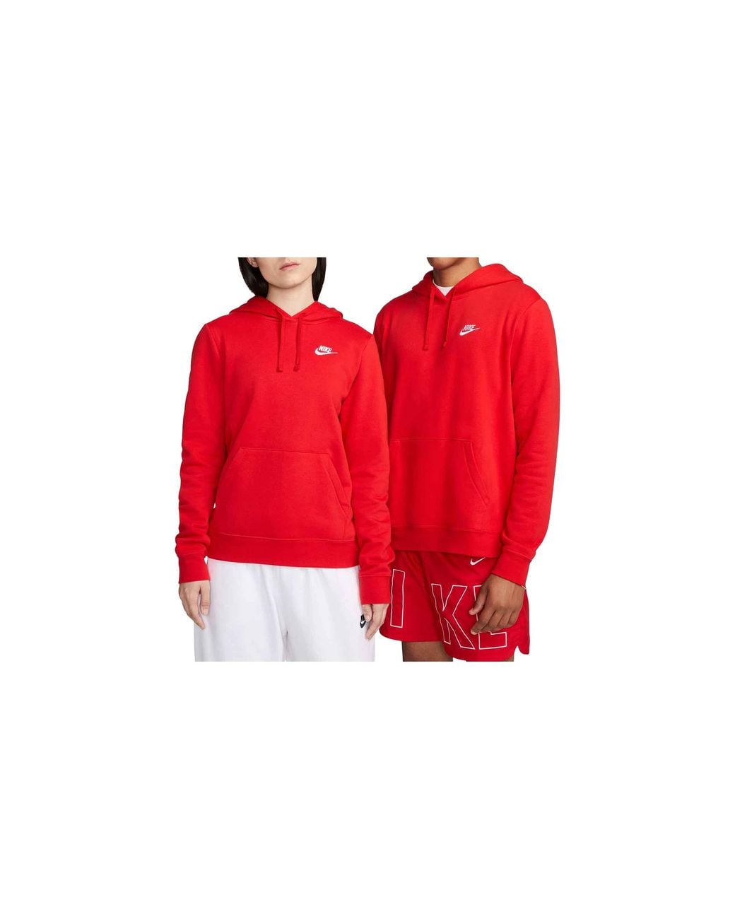 Nike Red Club Fleece Pullover Hoodie "University" Dq5793 657"