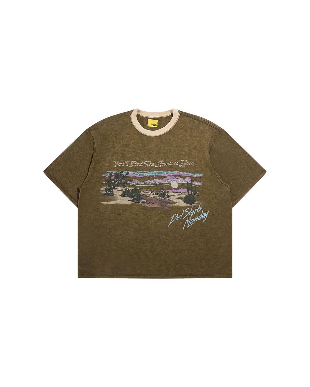 DIET STARTS MONDAY Green Desertscape Ss T-Shirt Dsm-S26-053" for men