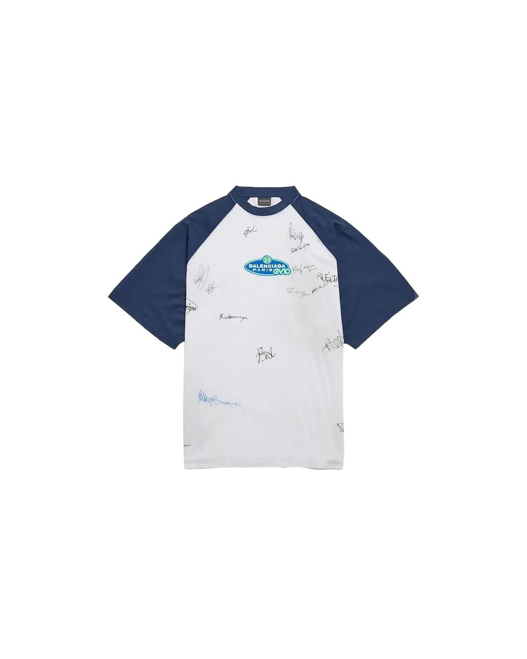 Balenciaga Blue Raglan Oversized T-Shirt "Dirty" 850419 Ttve2 9012" for men