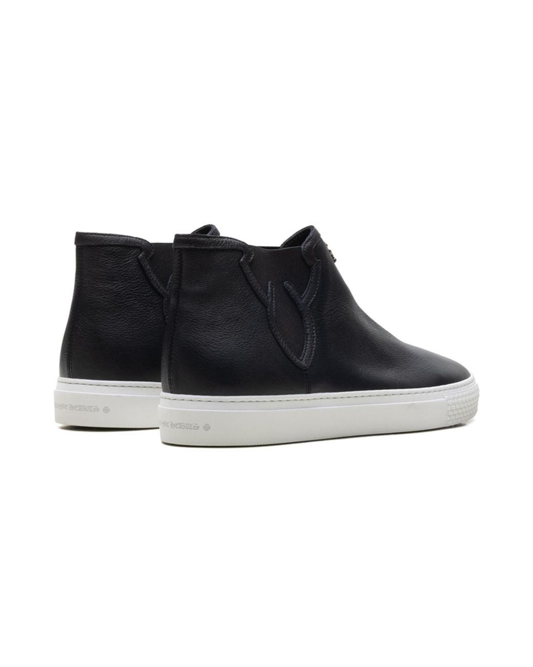 Chrome Hearts Black Leather High Top Trainers Chrm1173" for men